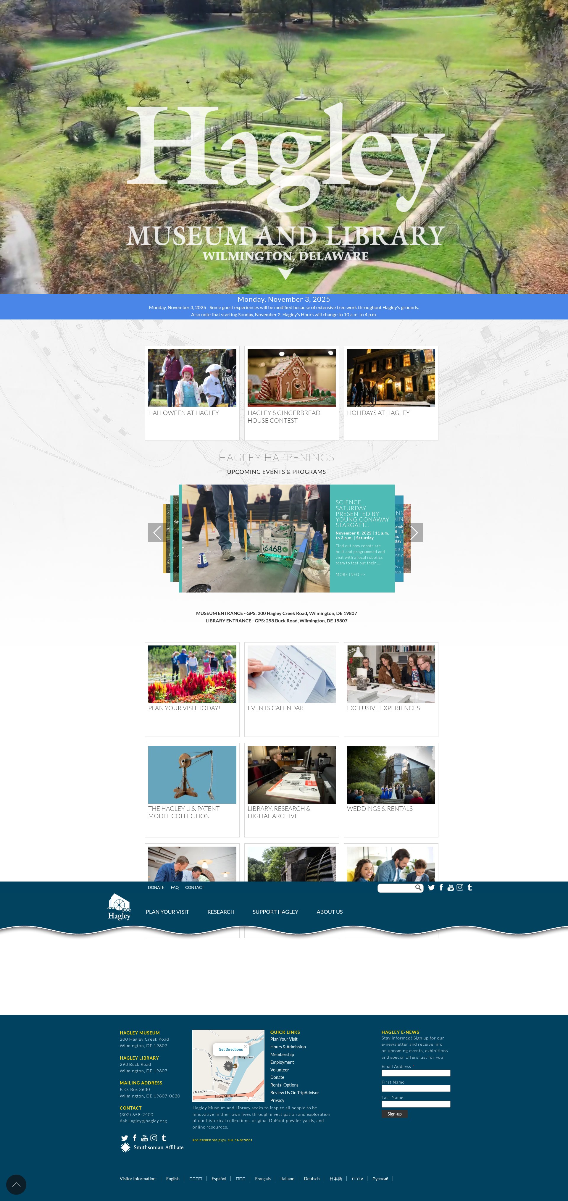 Screenshot of www.hagley.org
