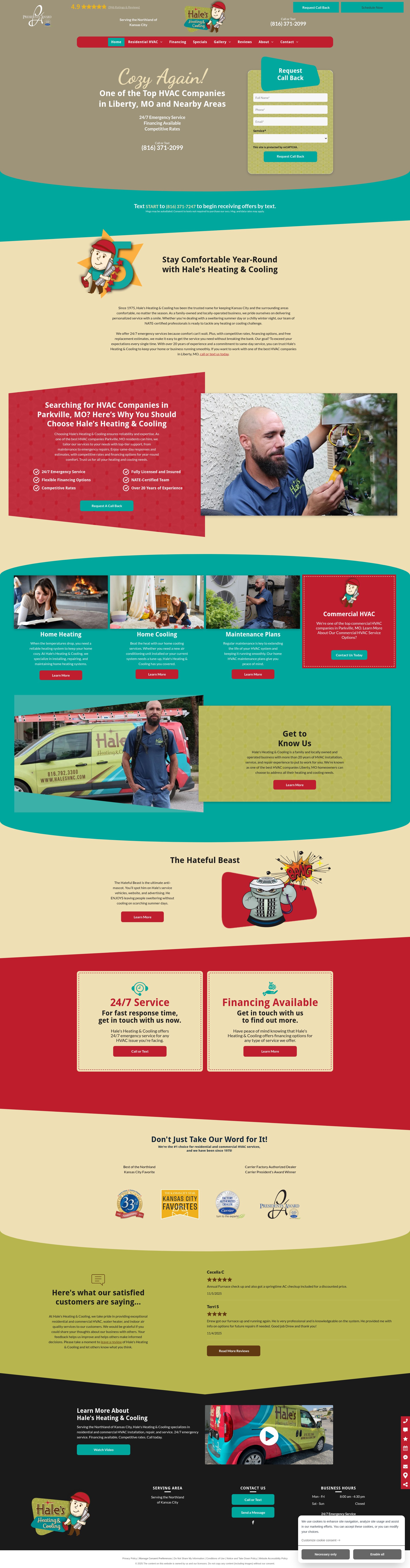 Screenshot of www.haleshnc.com