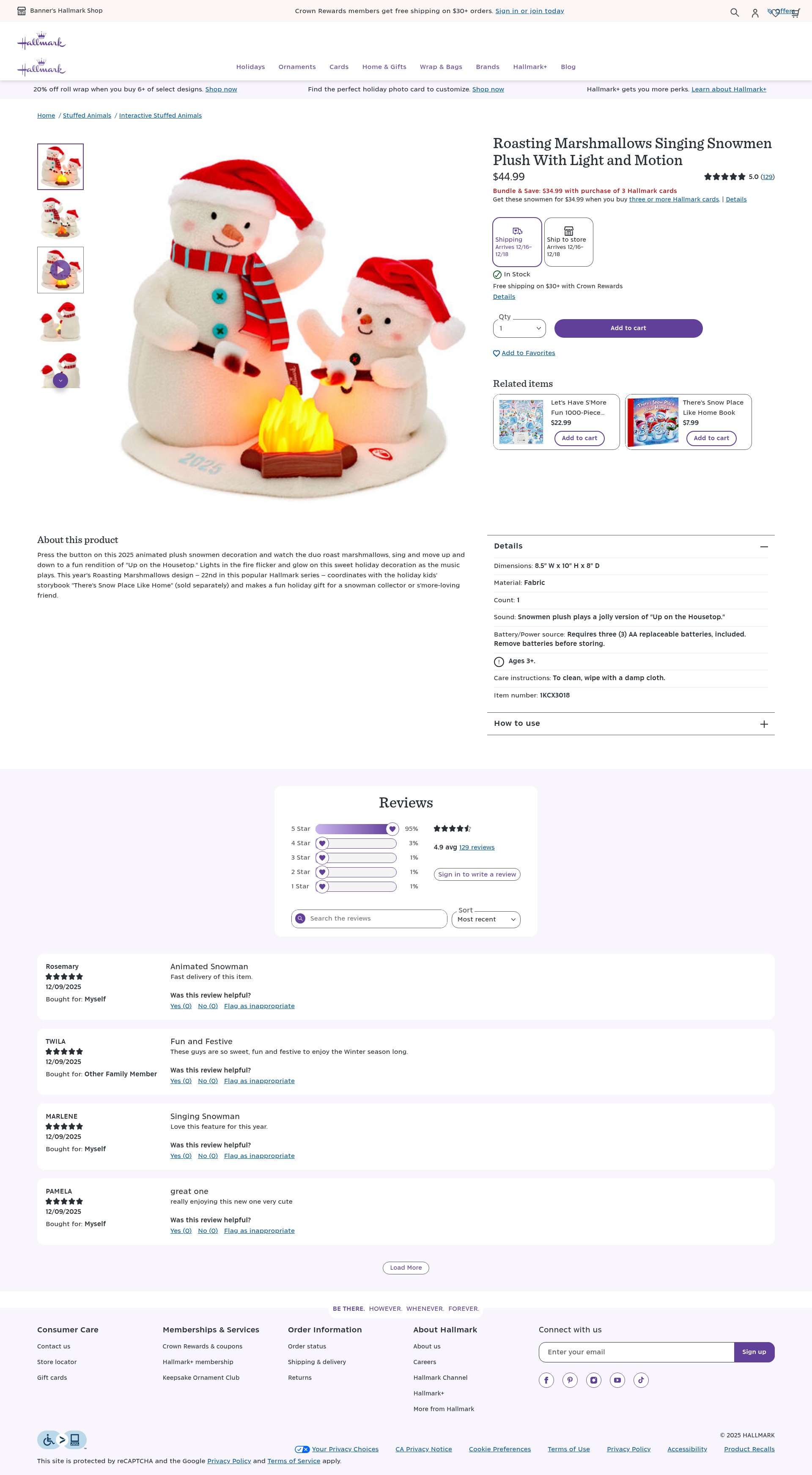 Screenshot of www.hallmark.com
