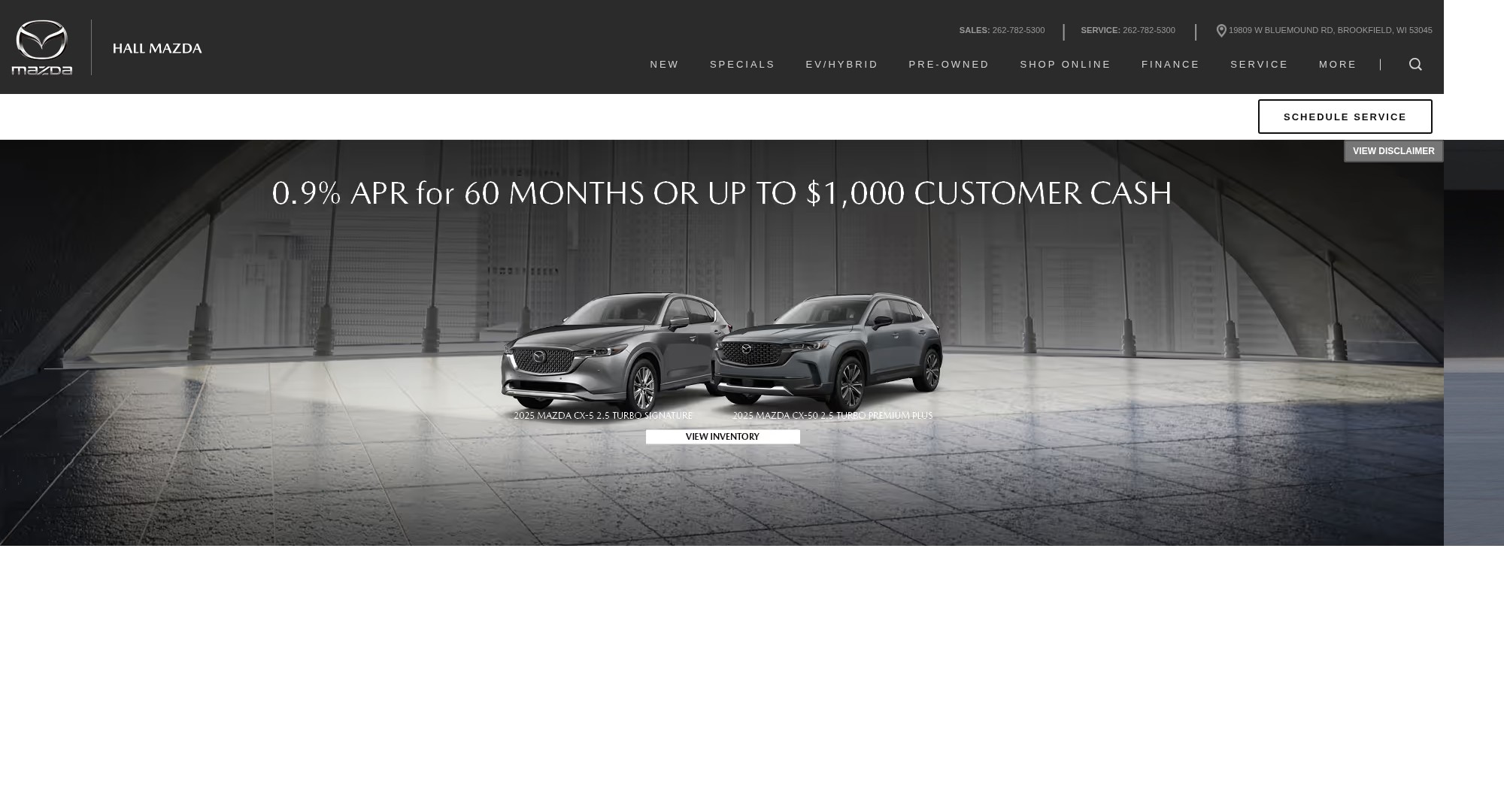 Screenshot of www.hallmazdamilwaukee.com