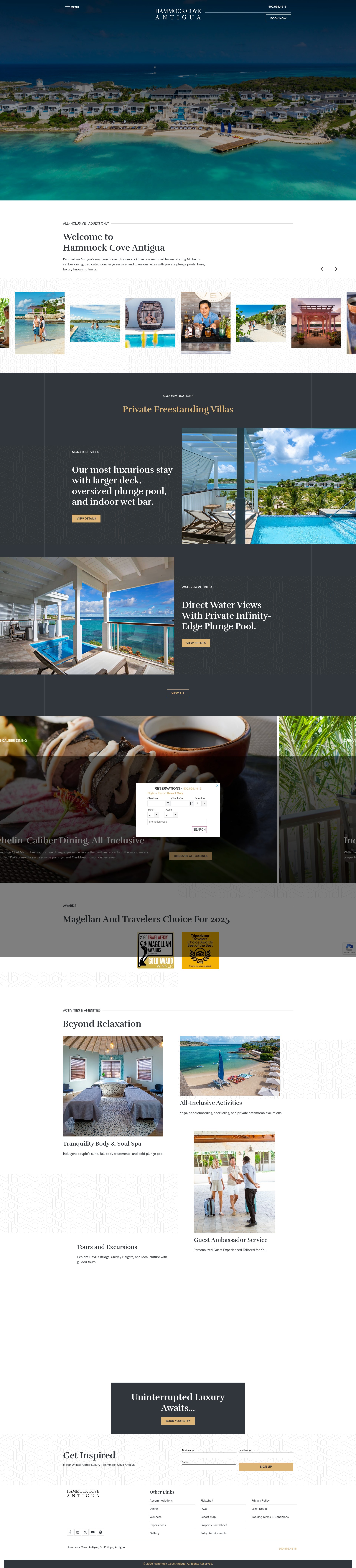 Screenshot of www.hammockcoveantigua.com