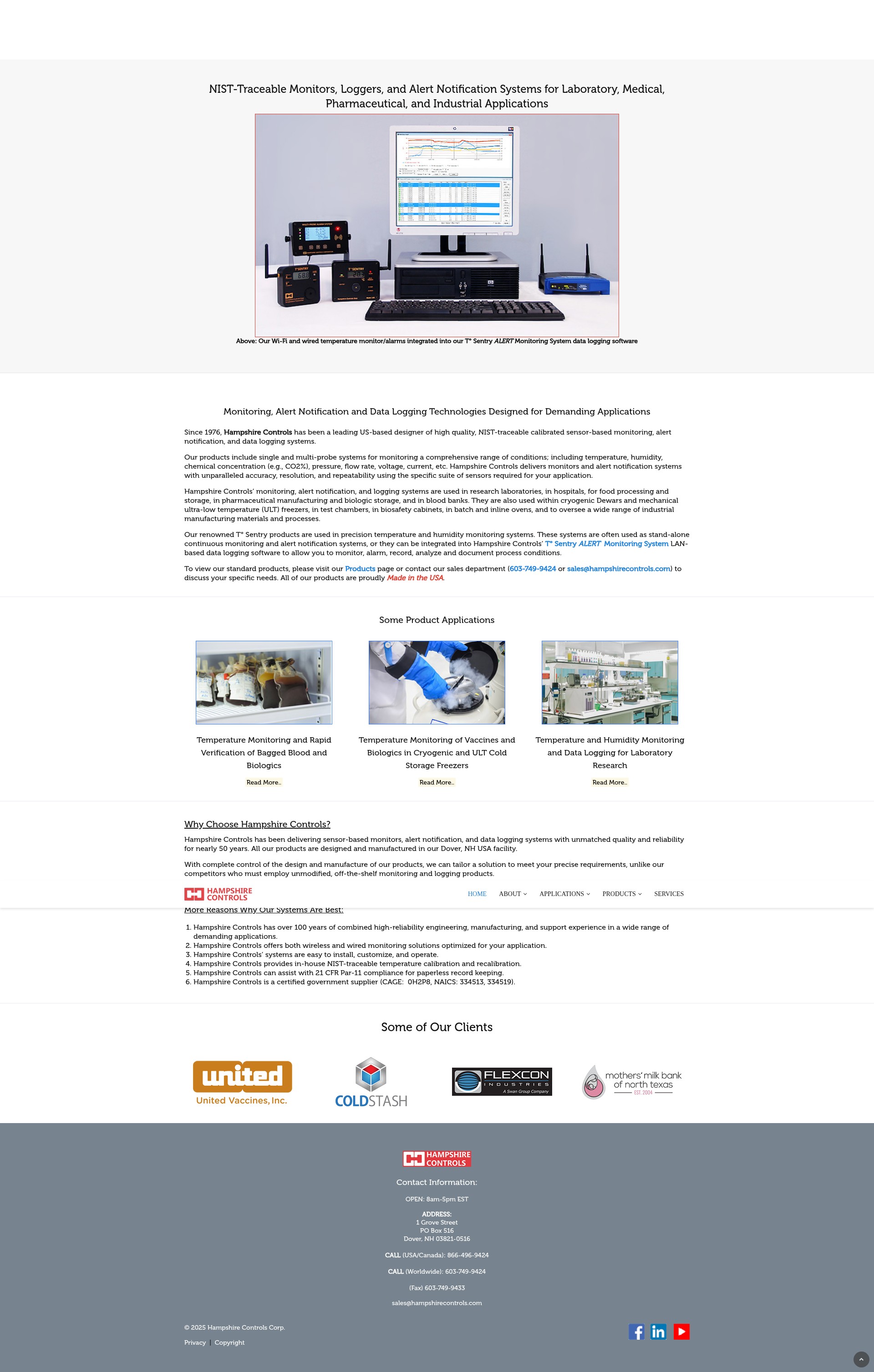 Screenshot of www.hampshirecontrols.com
