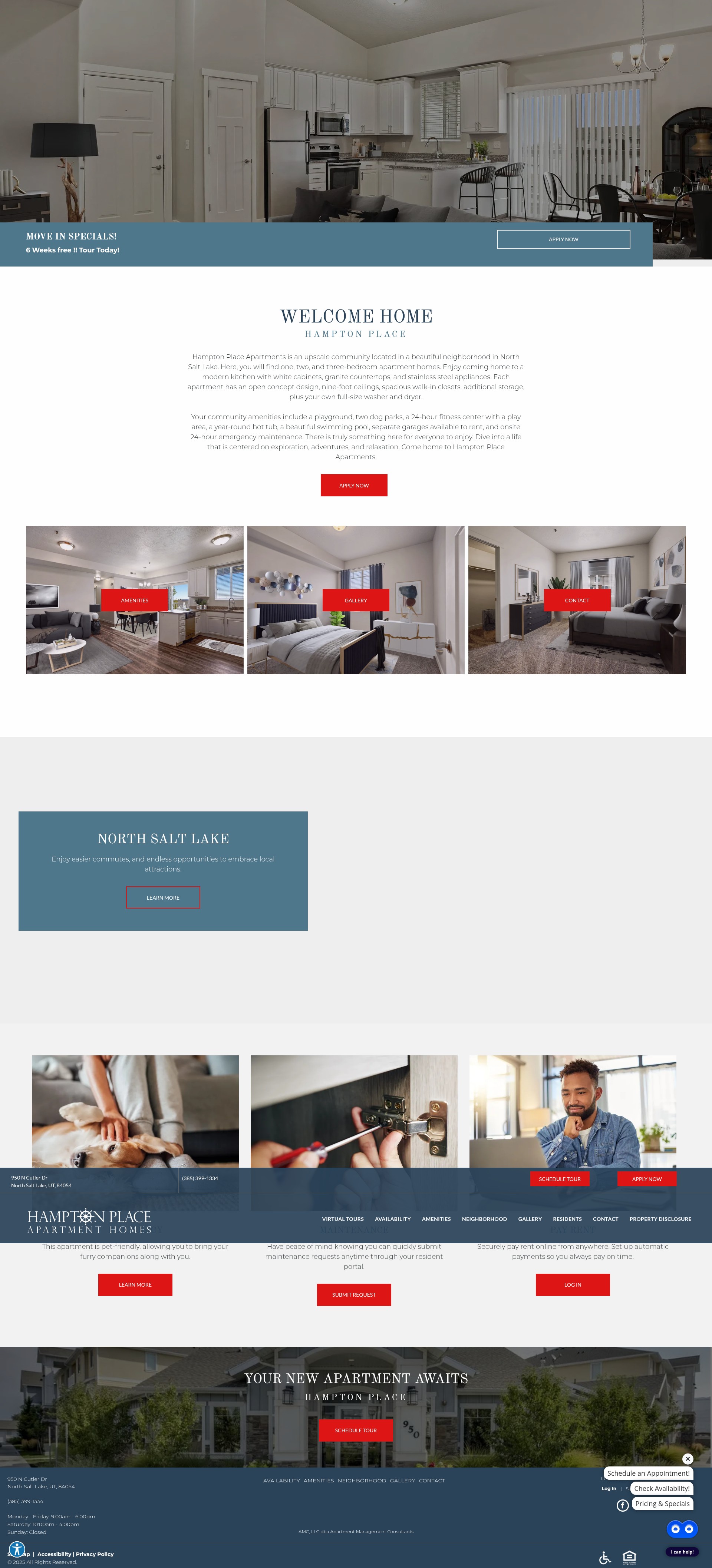 Screenshot of www.hamptonplace-apts.com