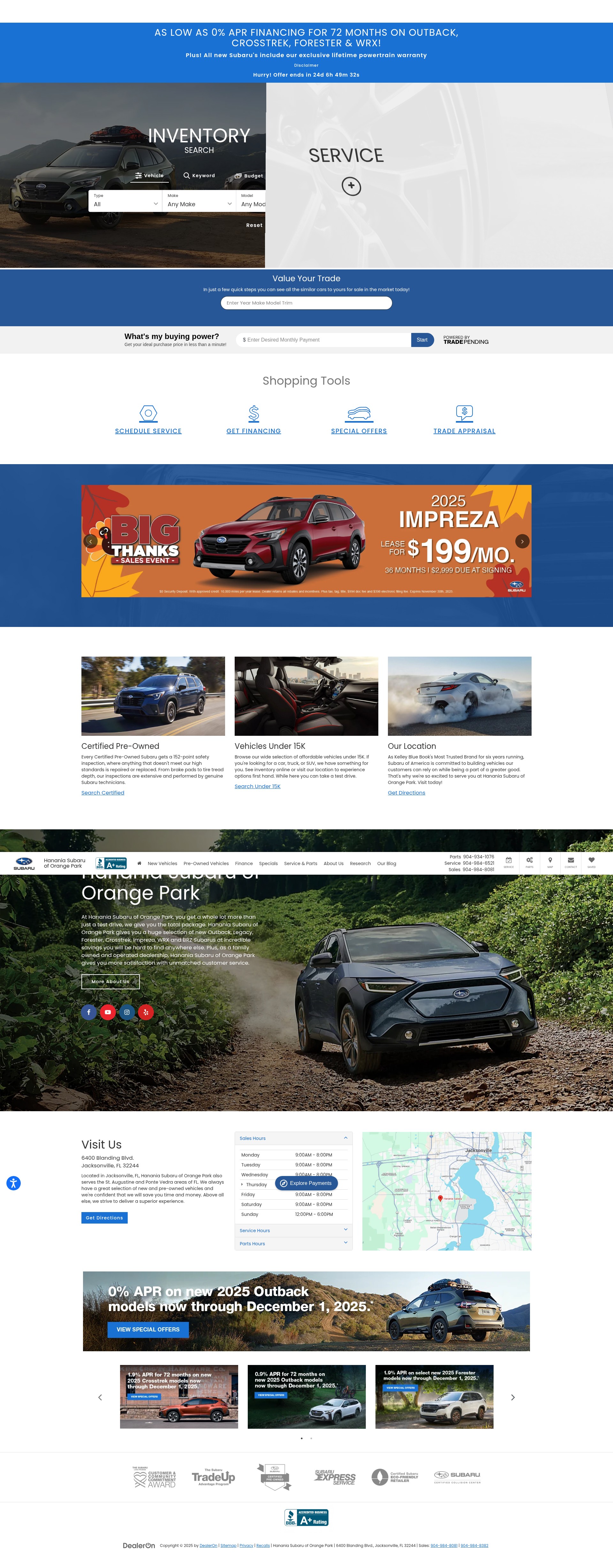 Screenshot of www.hananiasubaru.com
