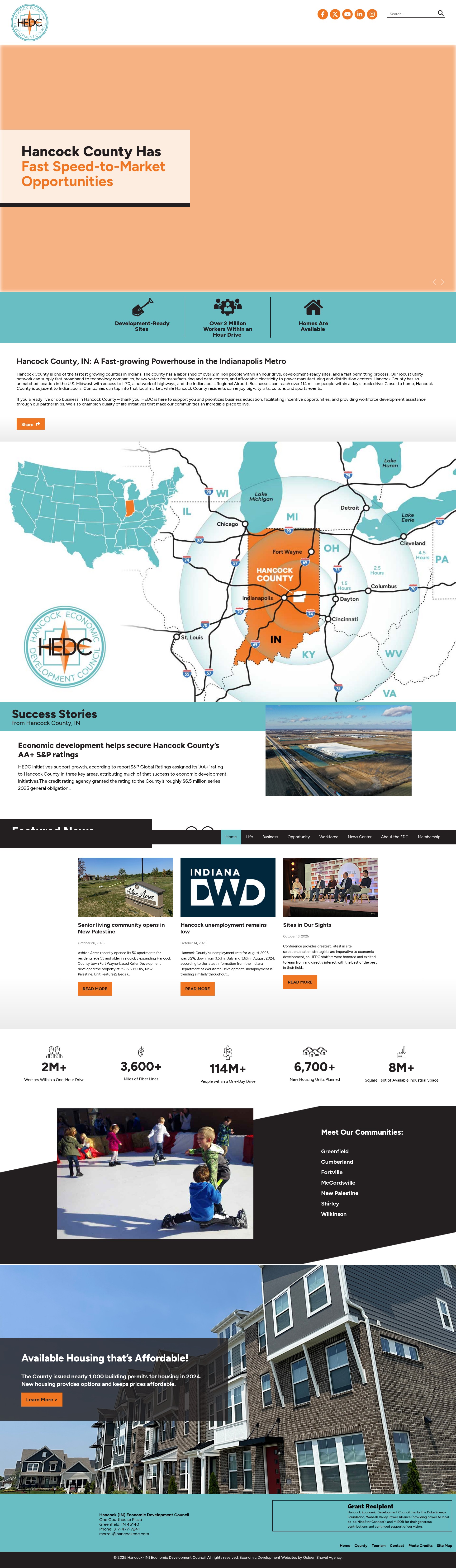 Screenshot of www.hancockedc.com