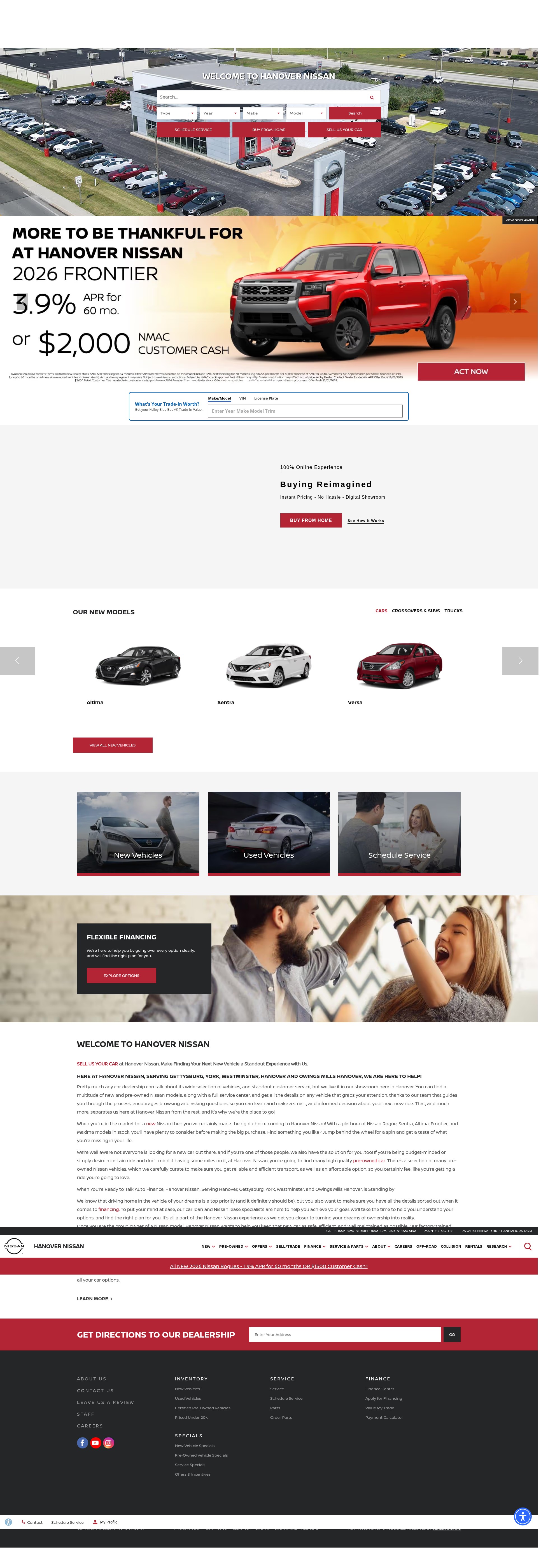 Screenshot of www.hanovernissan.com