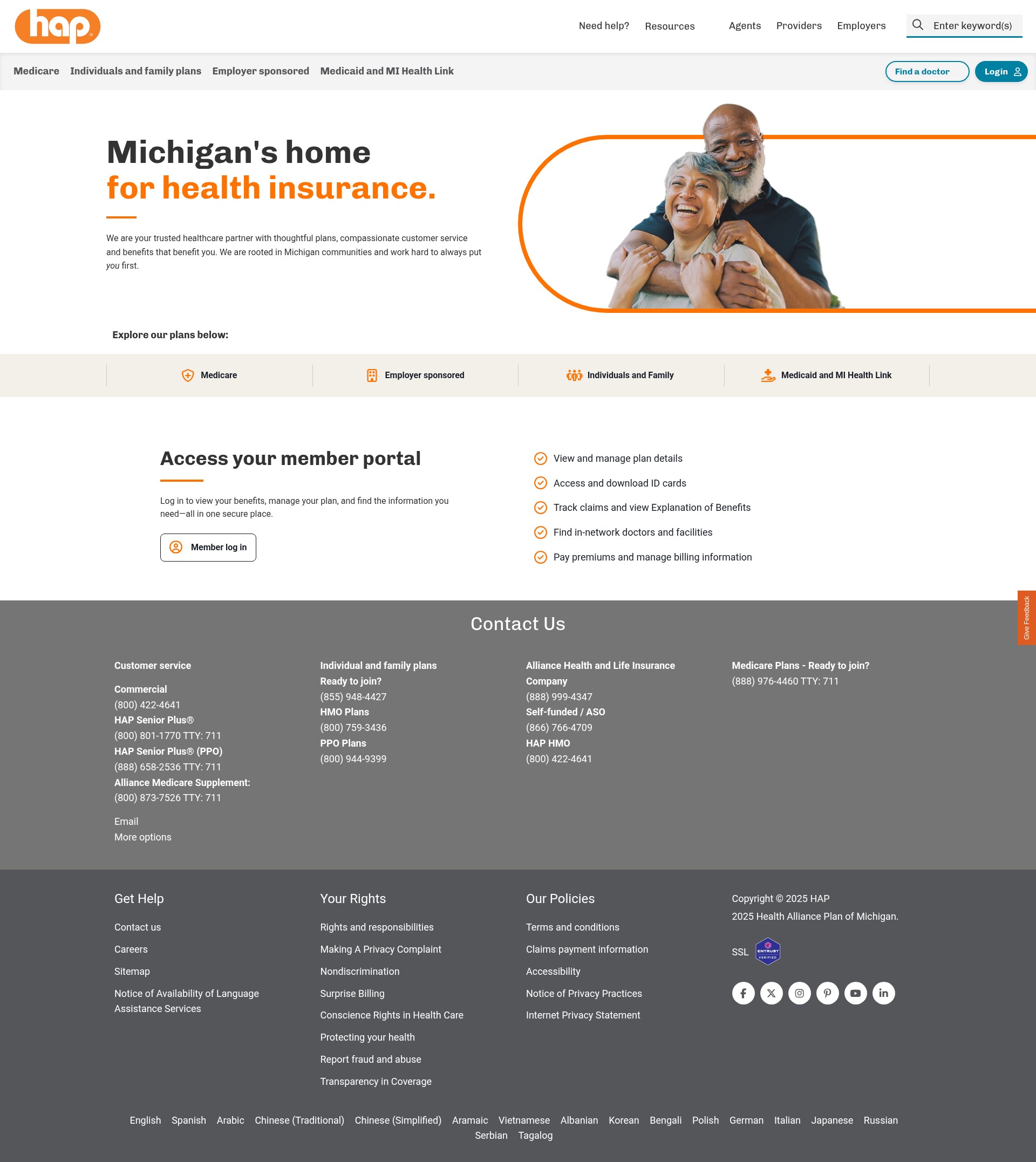 Screenshot of www.hap.org