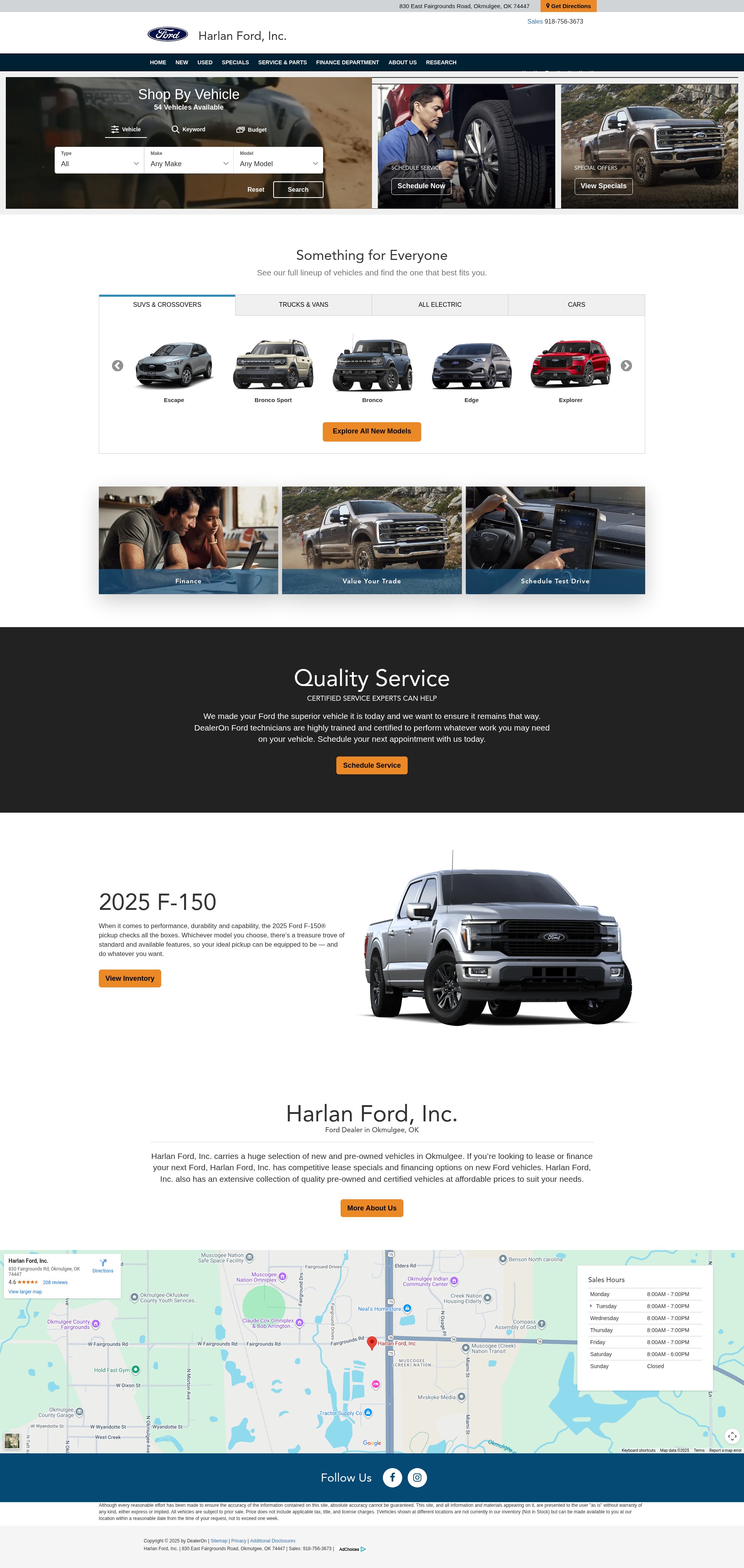 Screenshot of www.harlanmotor.com