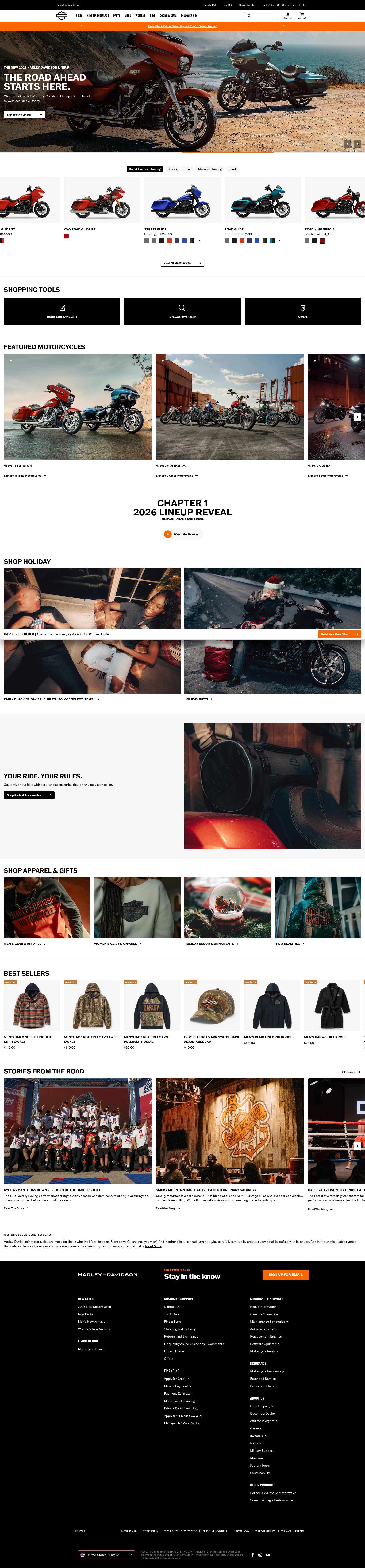 Screenshot of www.harley-davidson.com