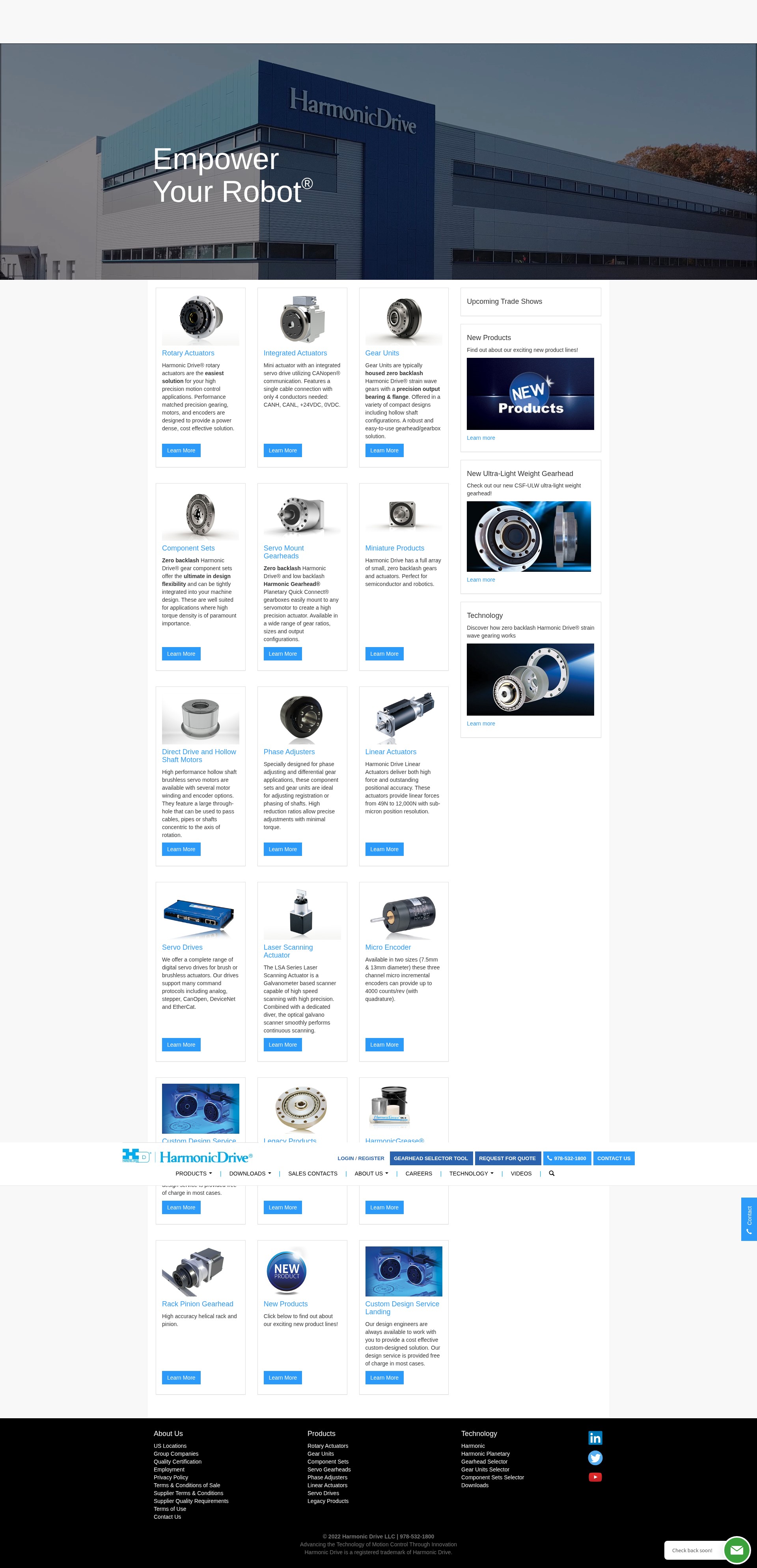 Screenshot of www.harmonicdrive.net