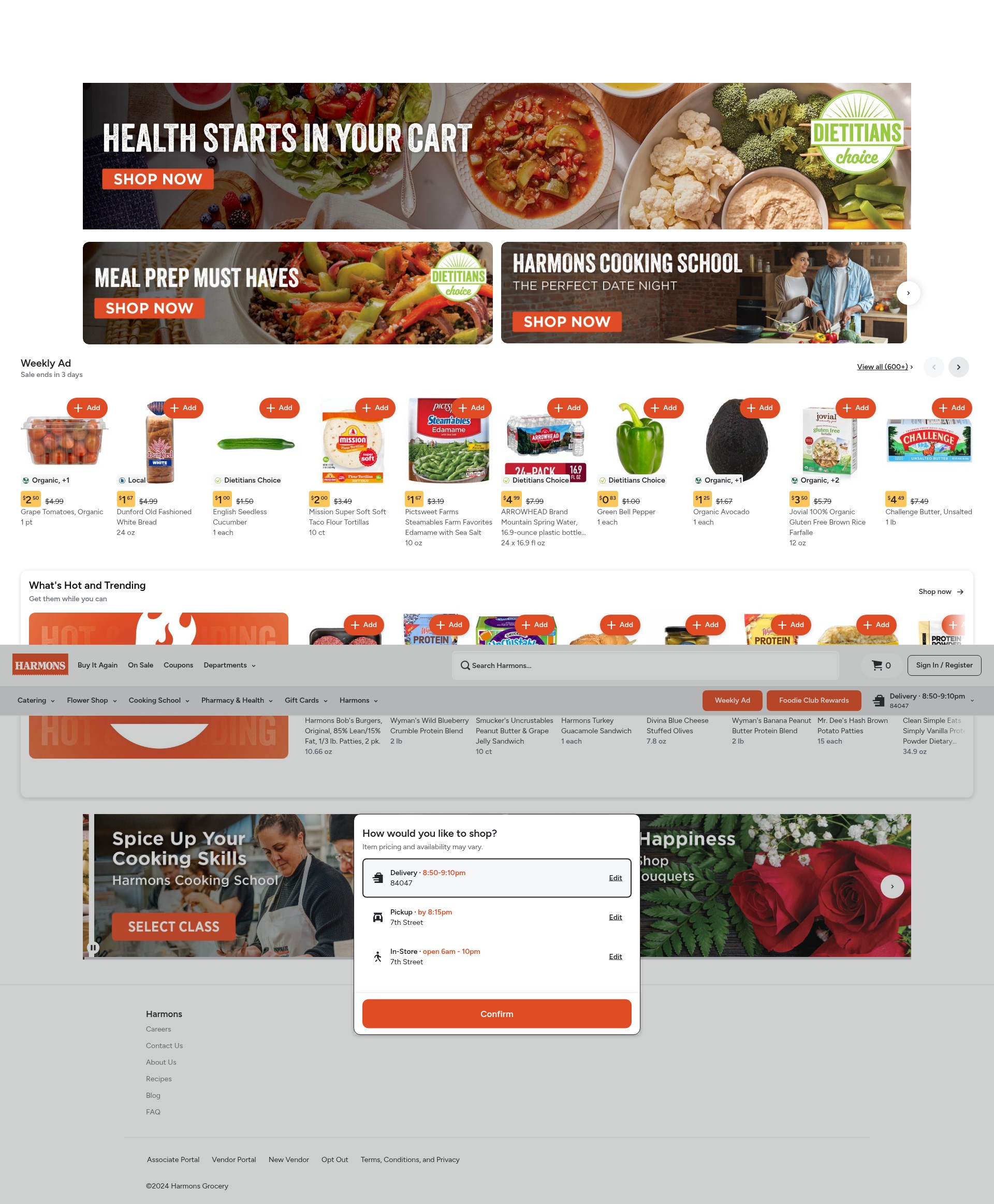 Screenshot of www.harmonsgrocery.com