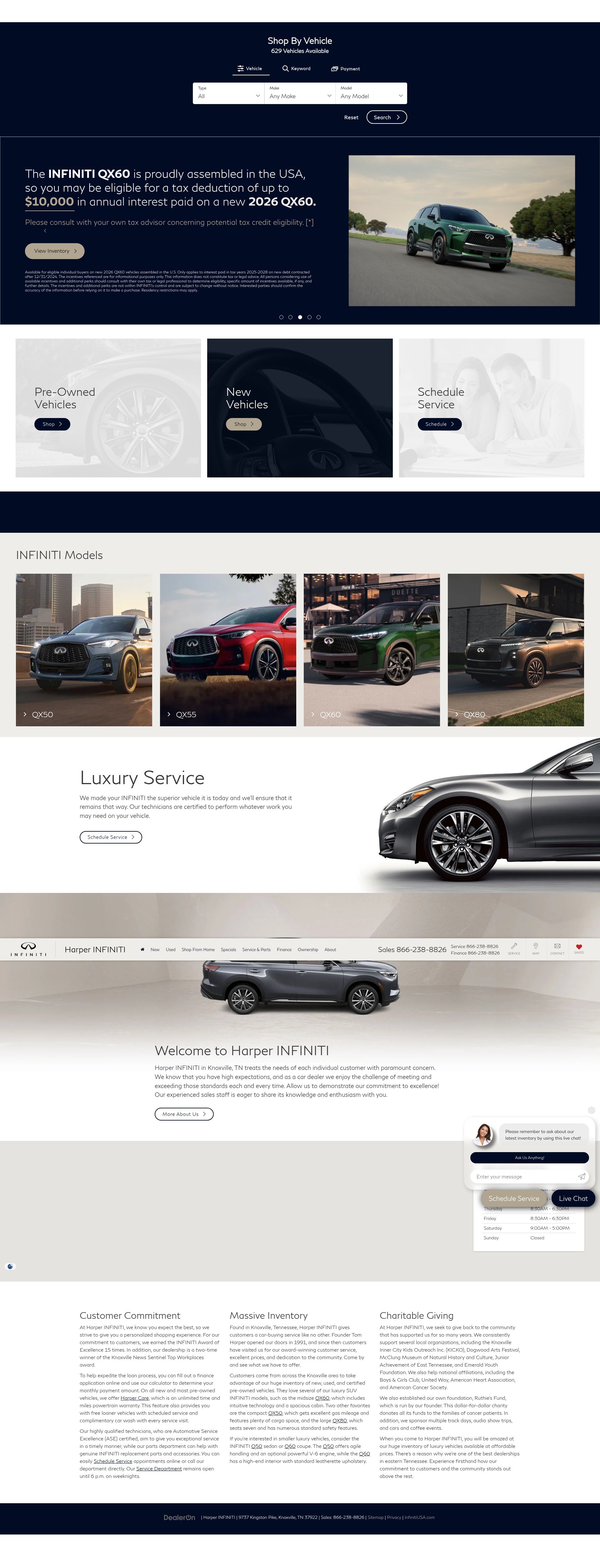 Screenshot of www.harperinfiniti.com