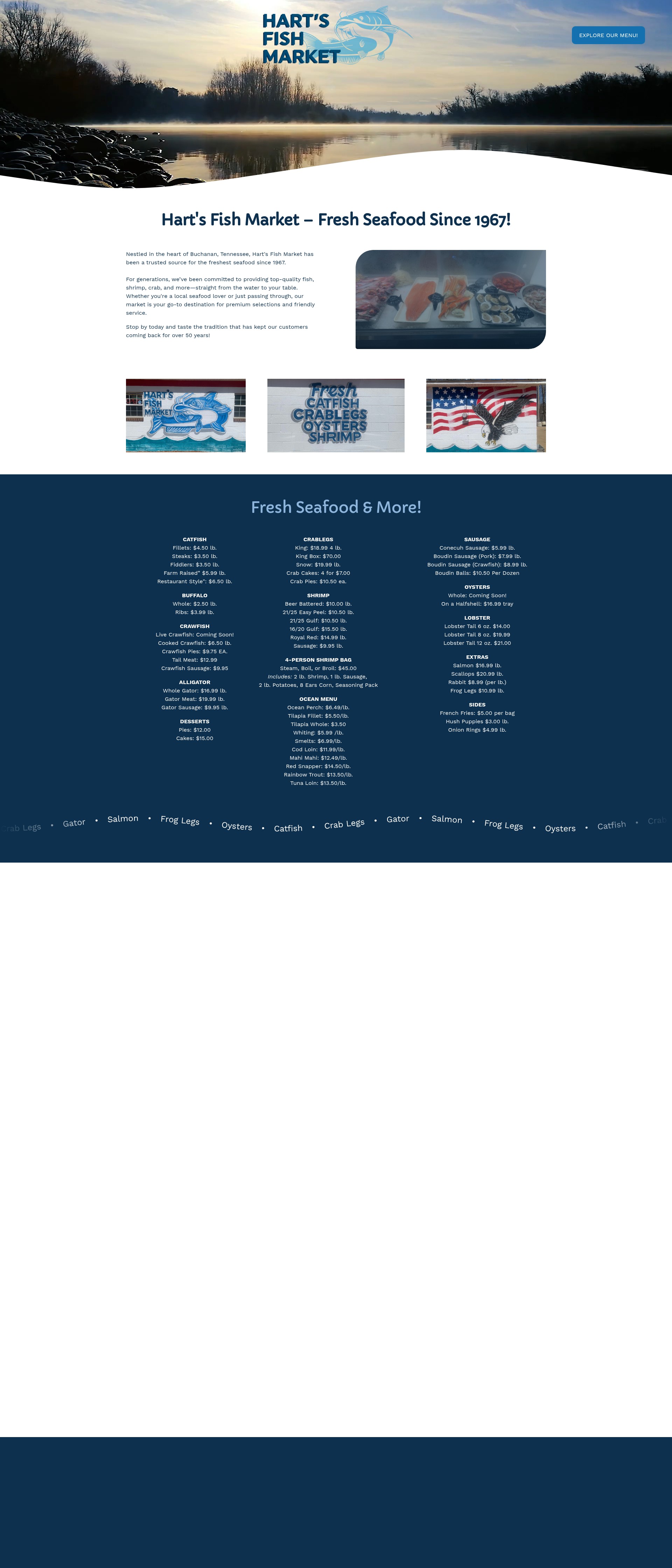 Screenshot of www.hartsfishmarket.com