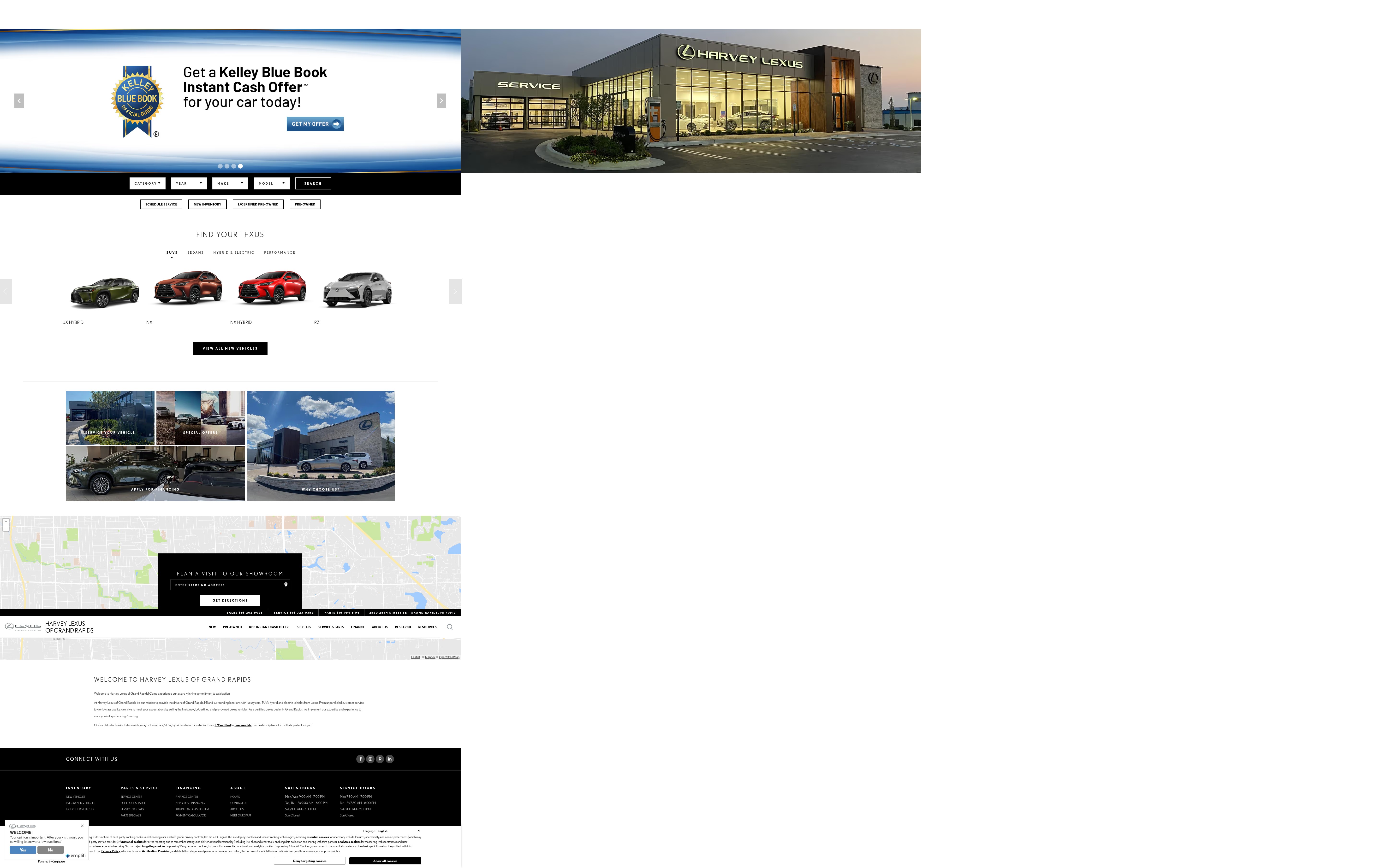 Screenshot of www.harveylexusgrandrapids.com