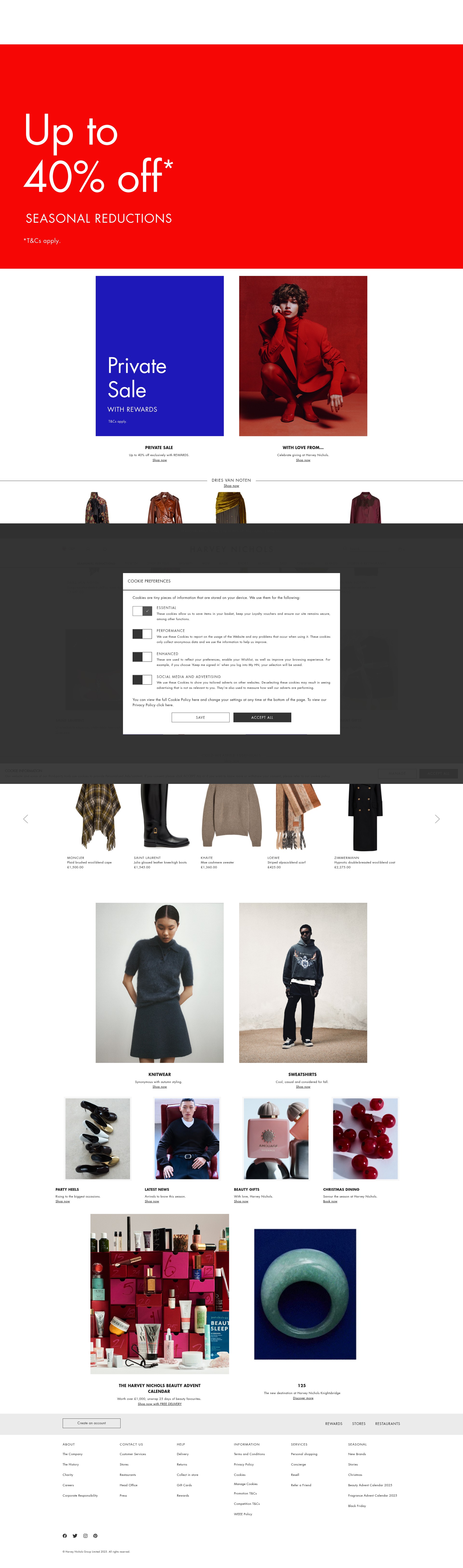 Screenshot of www.harveynichols.com