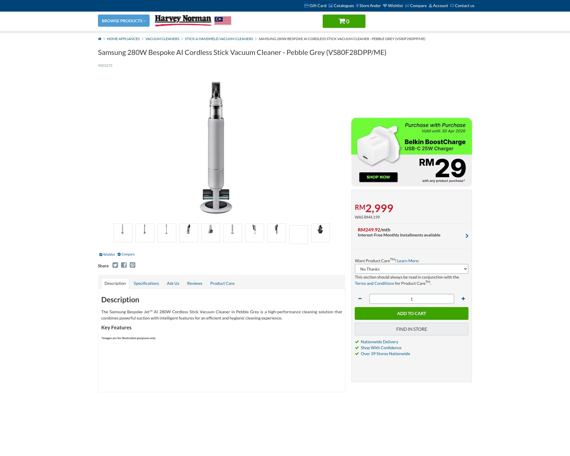 Screenshot of www.harveynorman.com.my