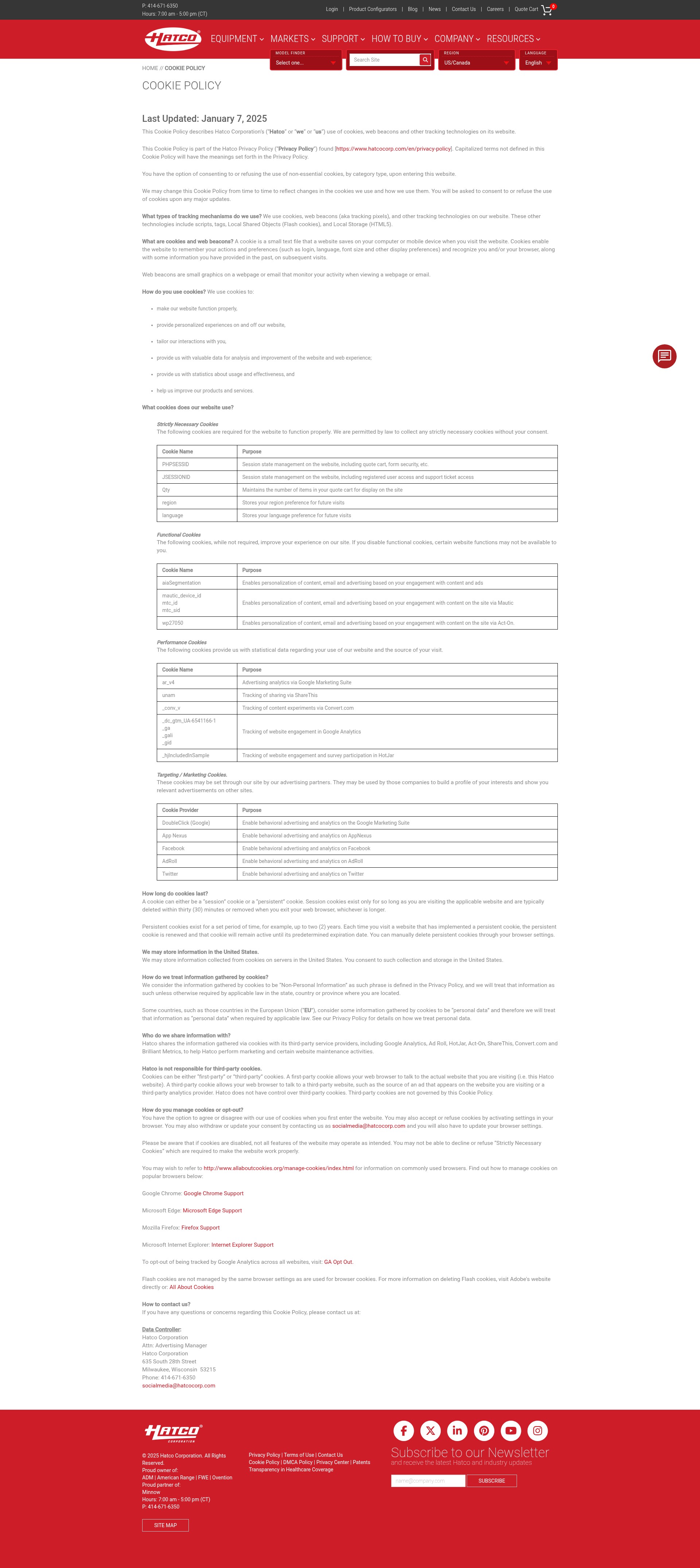 Screenshot of www.hatcocorp.com