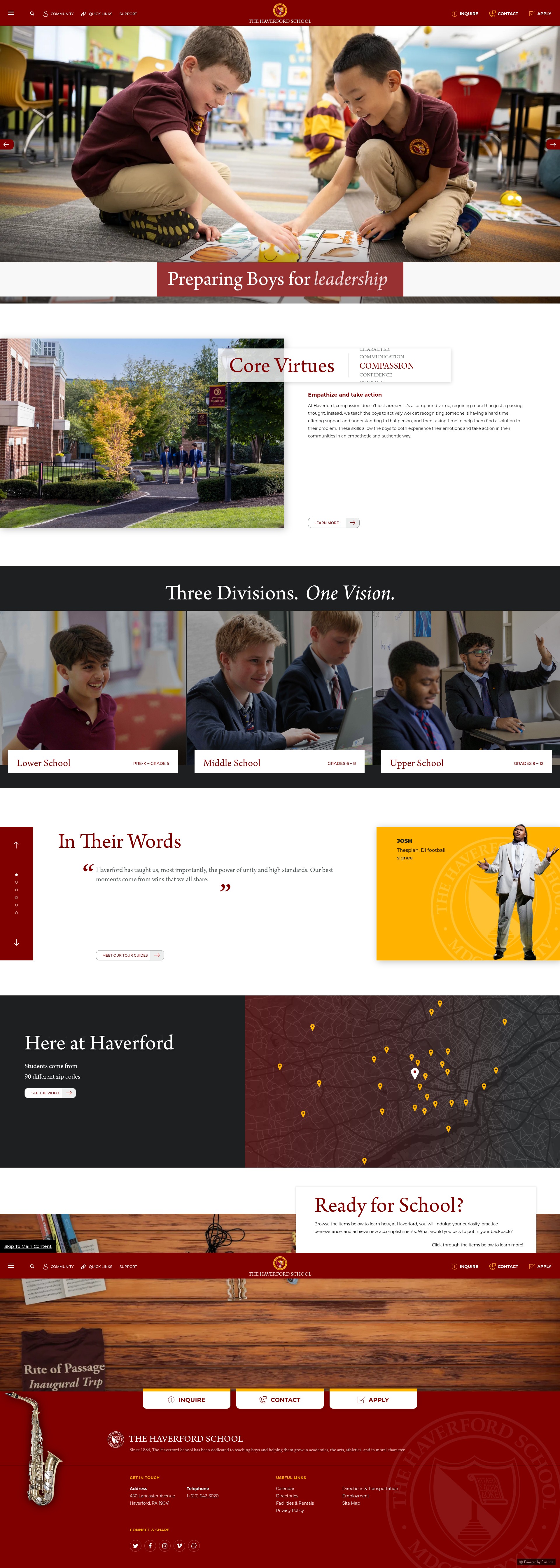 Screenshot of www.haverford.org