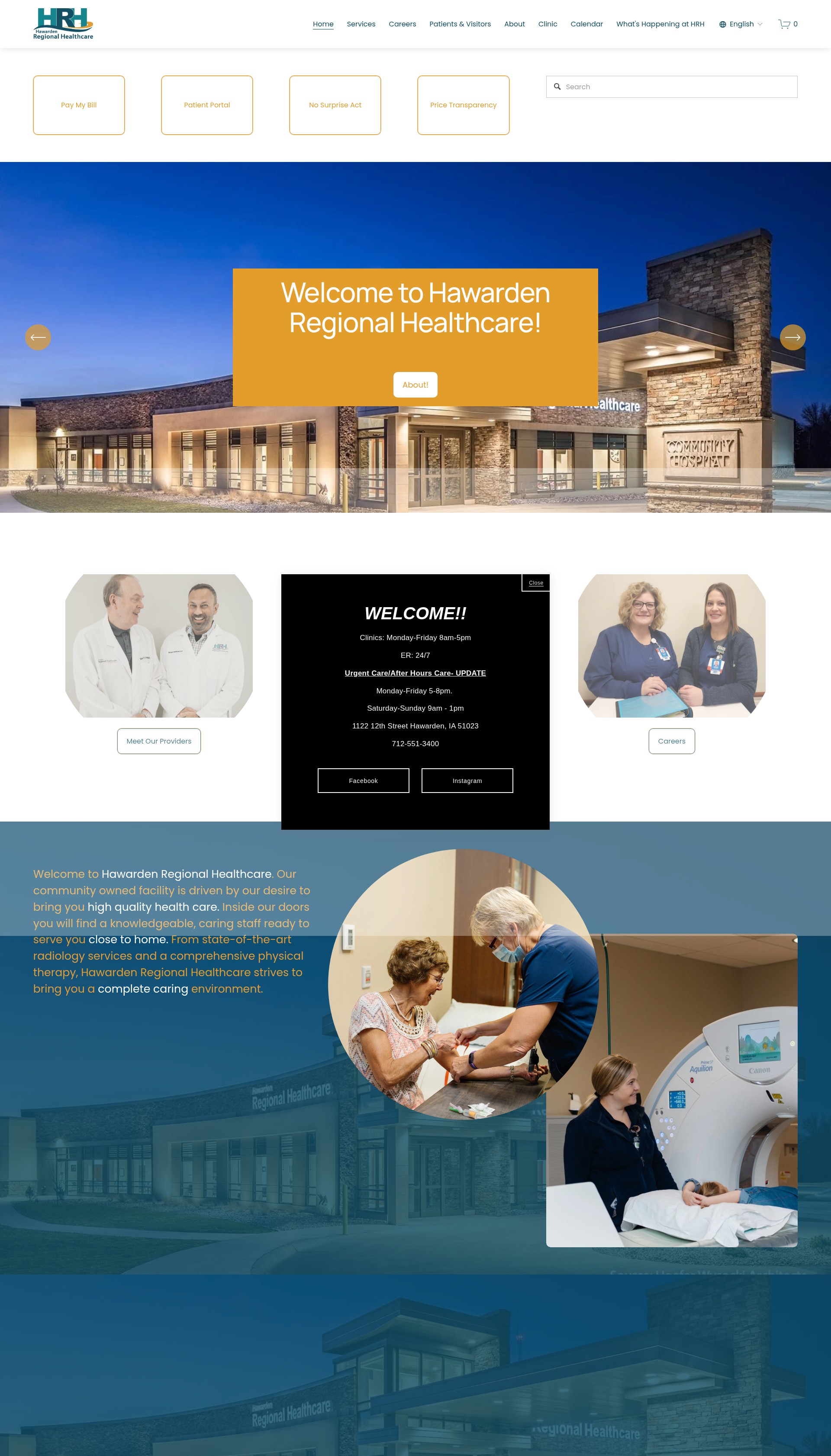 Screenshot of www.hawardenregionalhealthcare.com