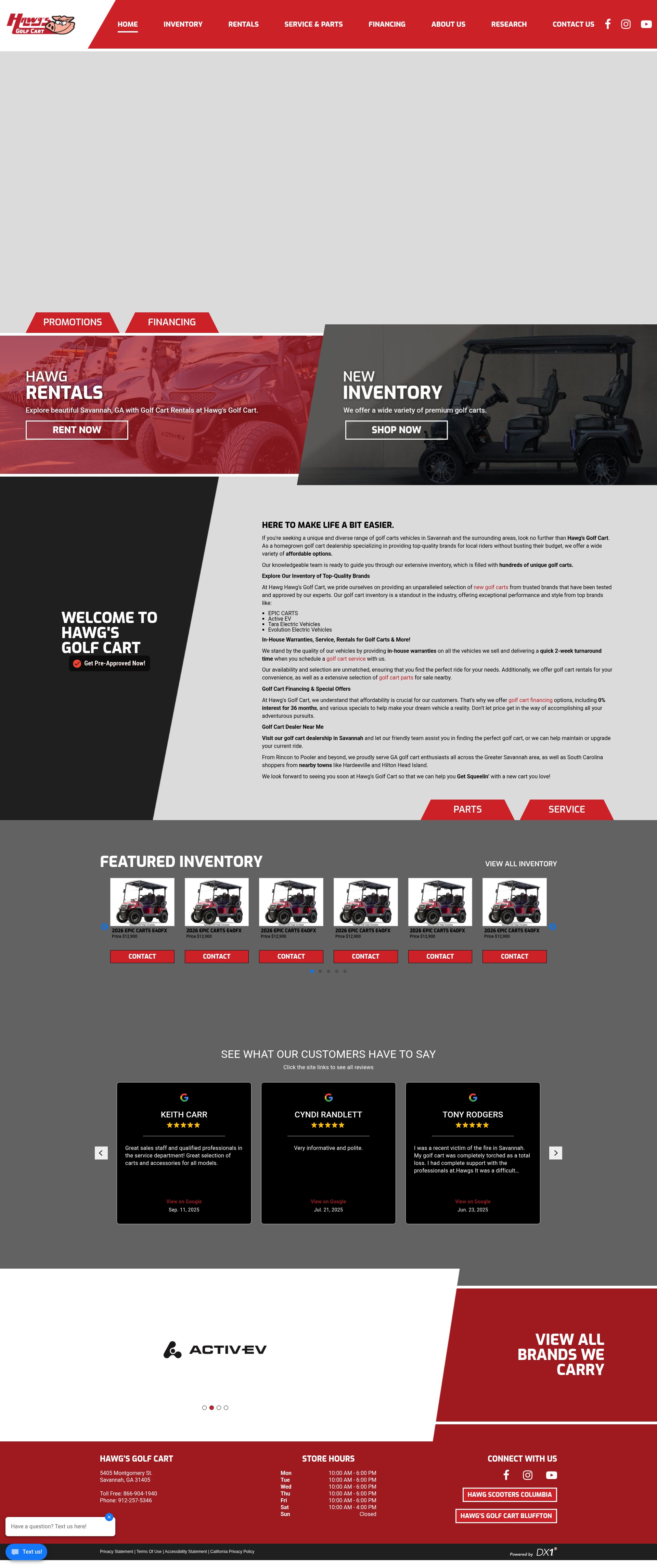 Screenshot of www.hawgpowersports.com