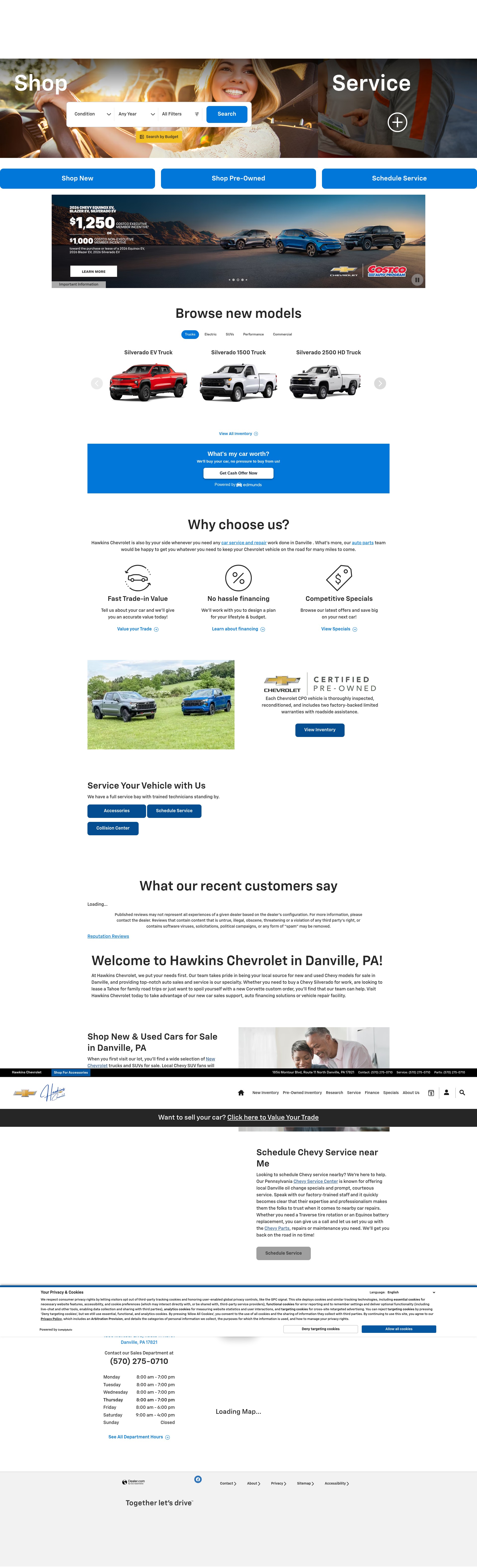 Screenshot of www.hawkinschevrolet.com
