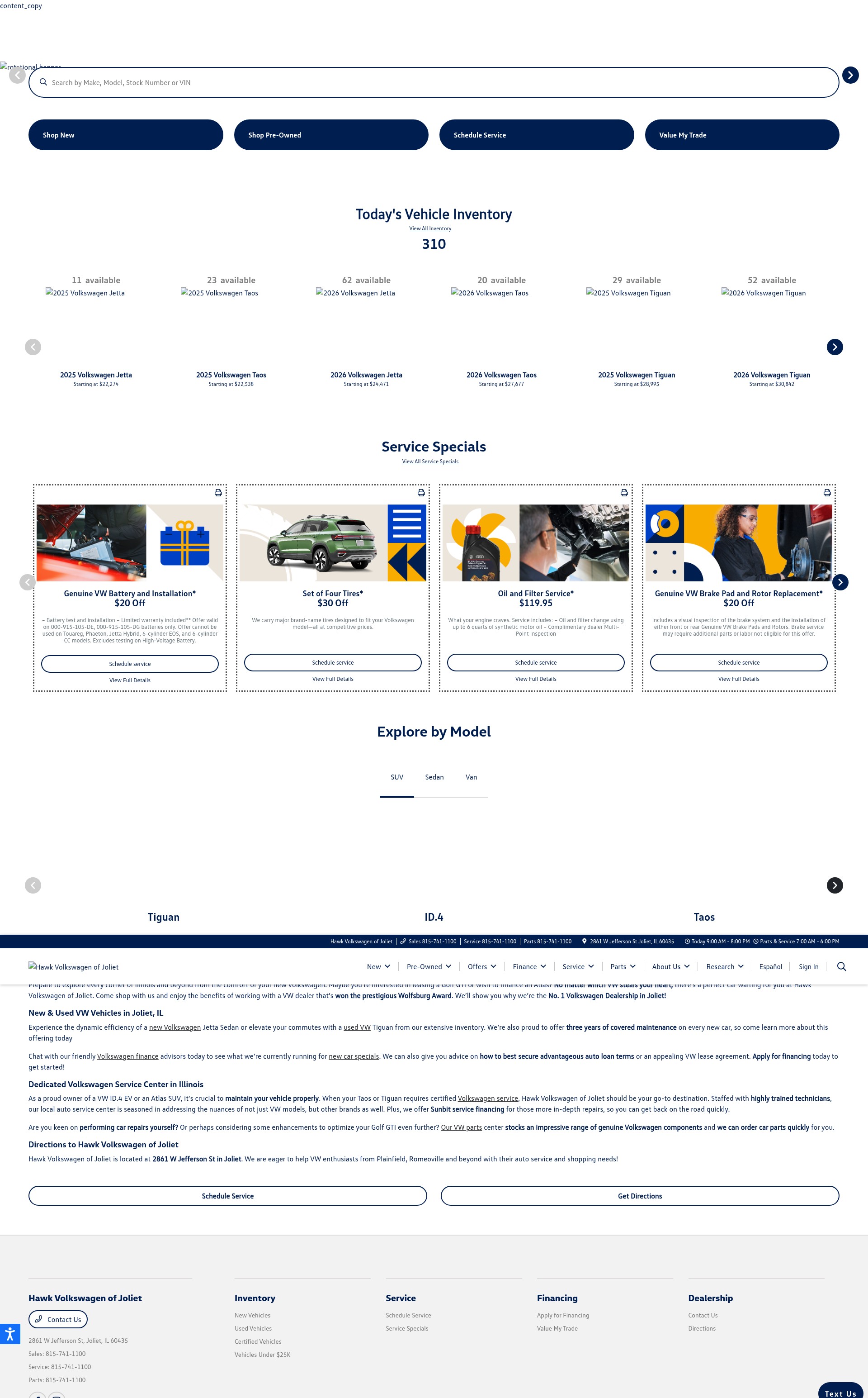 Screenshot of www.hawkvw.com