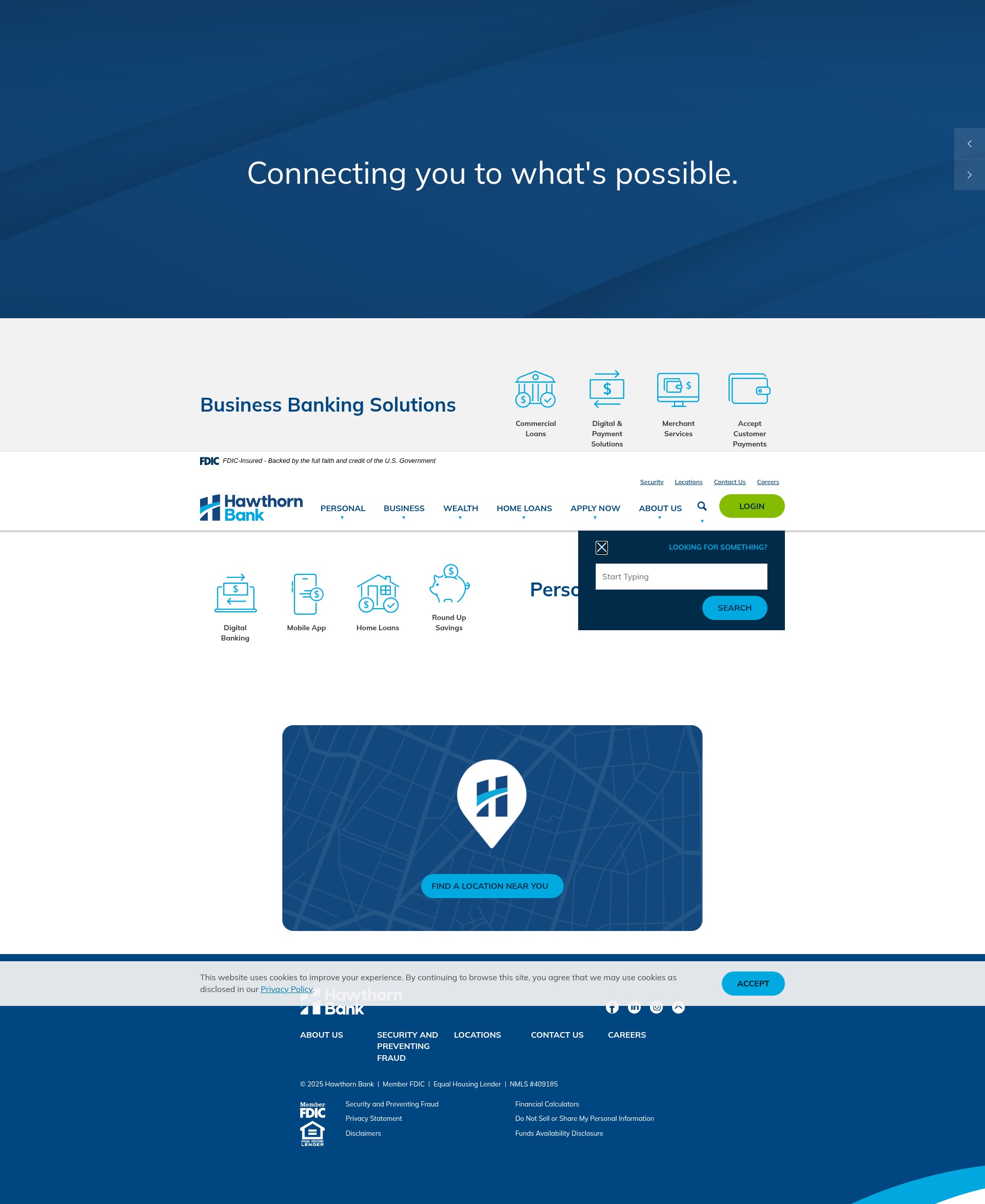 Screenshot of www.hawthornbank.com
