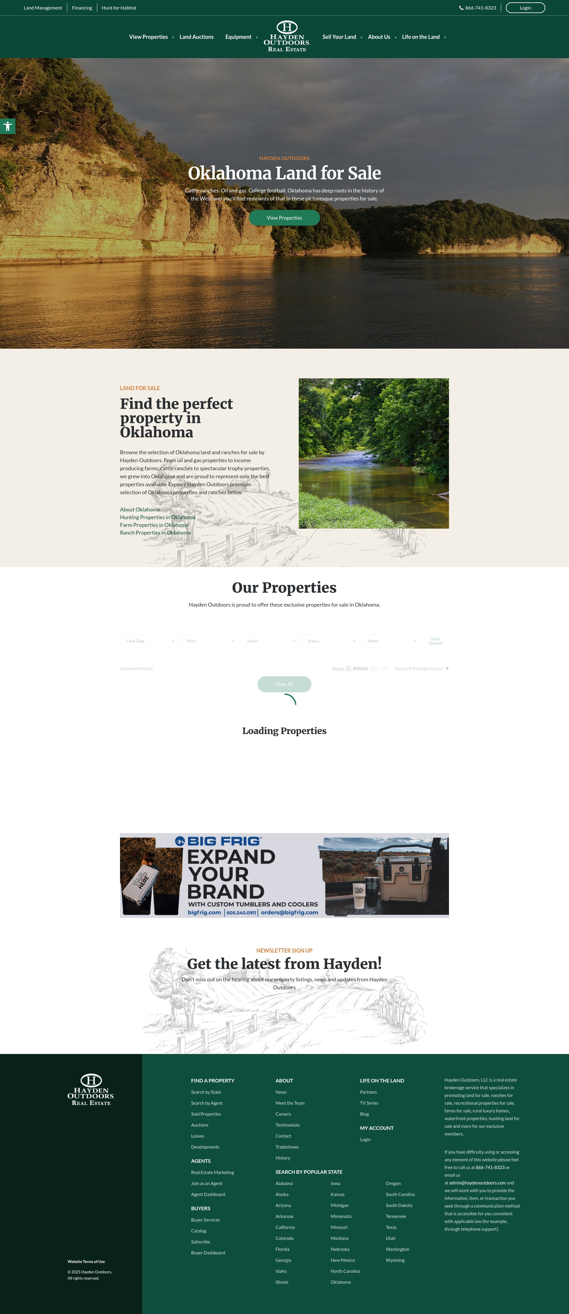 Screenshot of www.haydenoutdoors.com