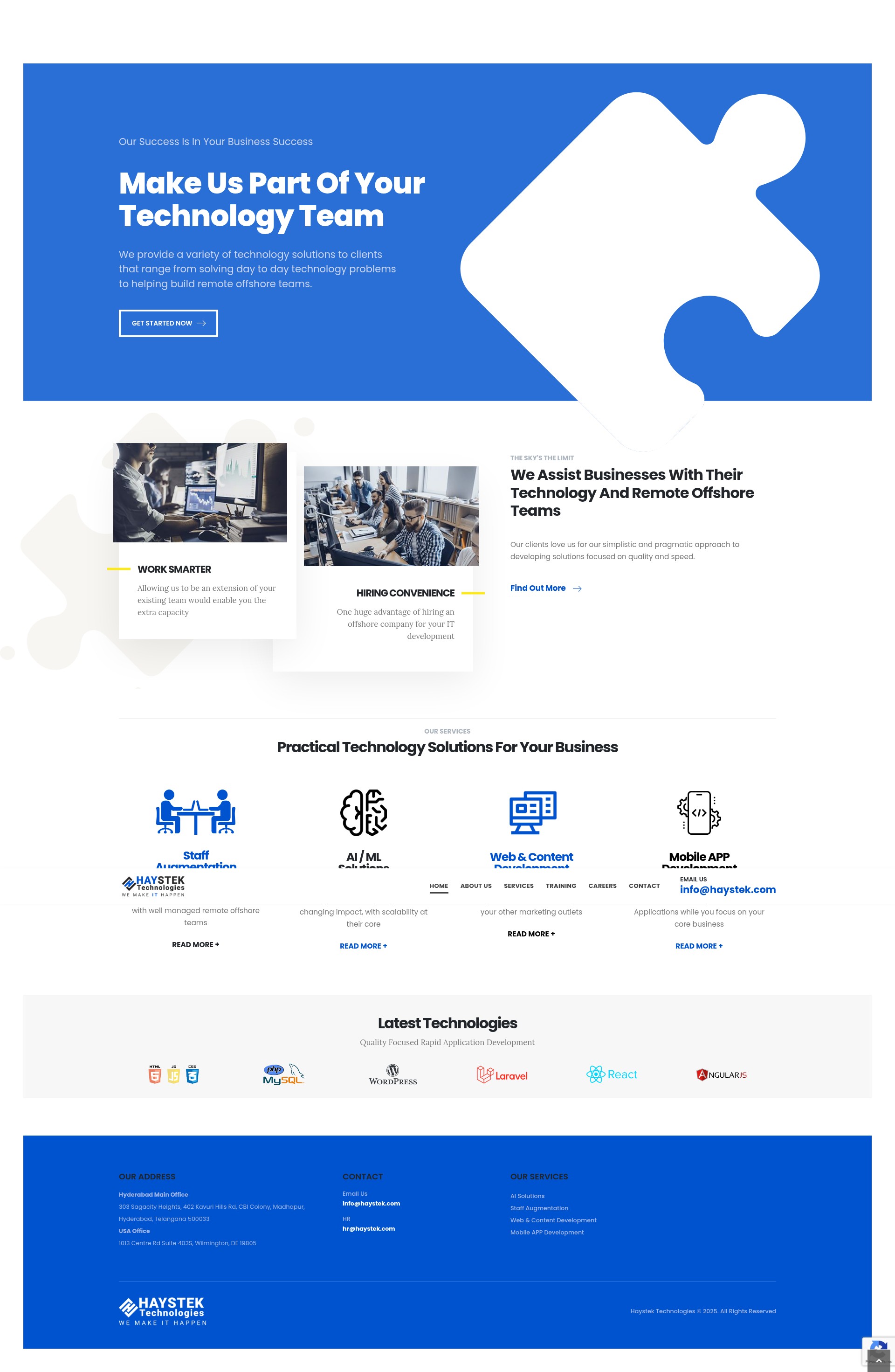 Screenshot of www.haystek.com
