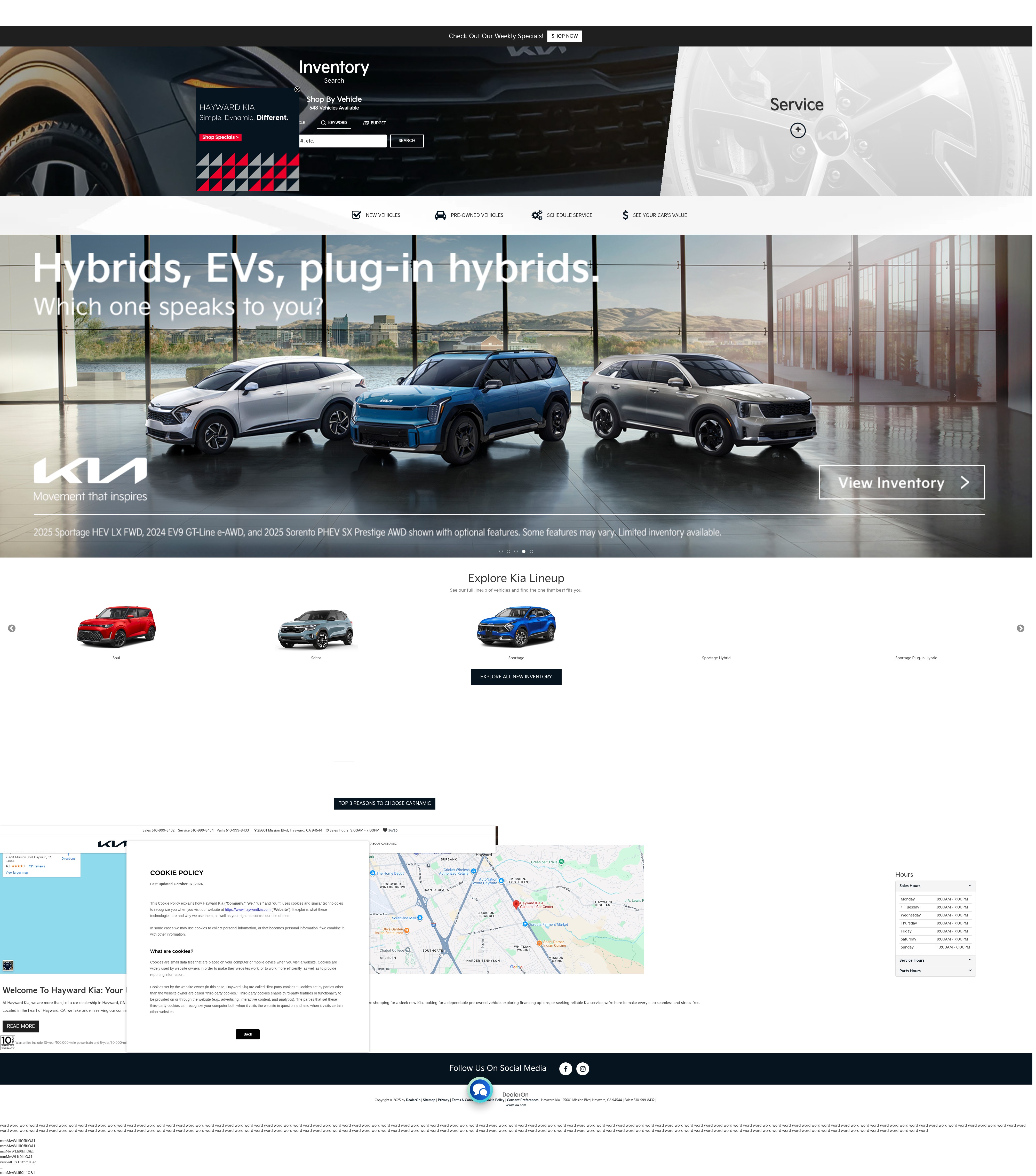 Screenshot of www.haywardkia.com