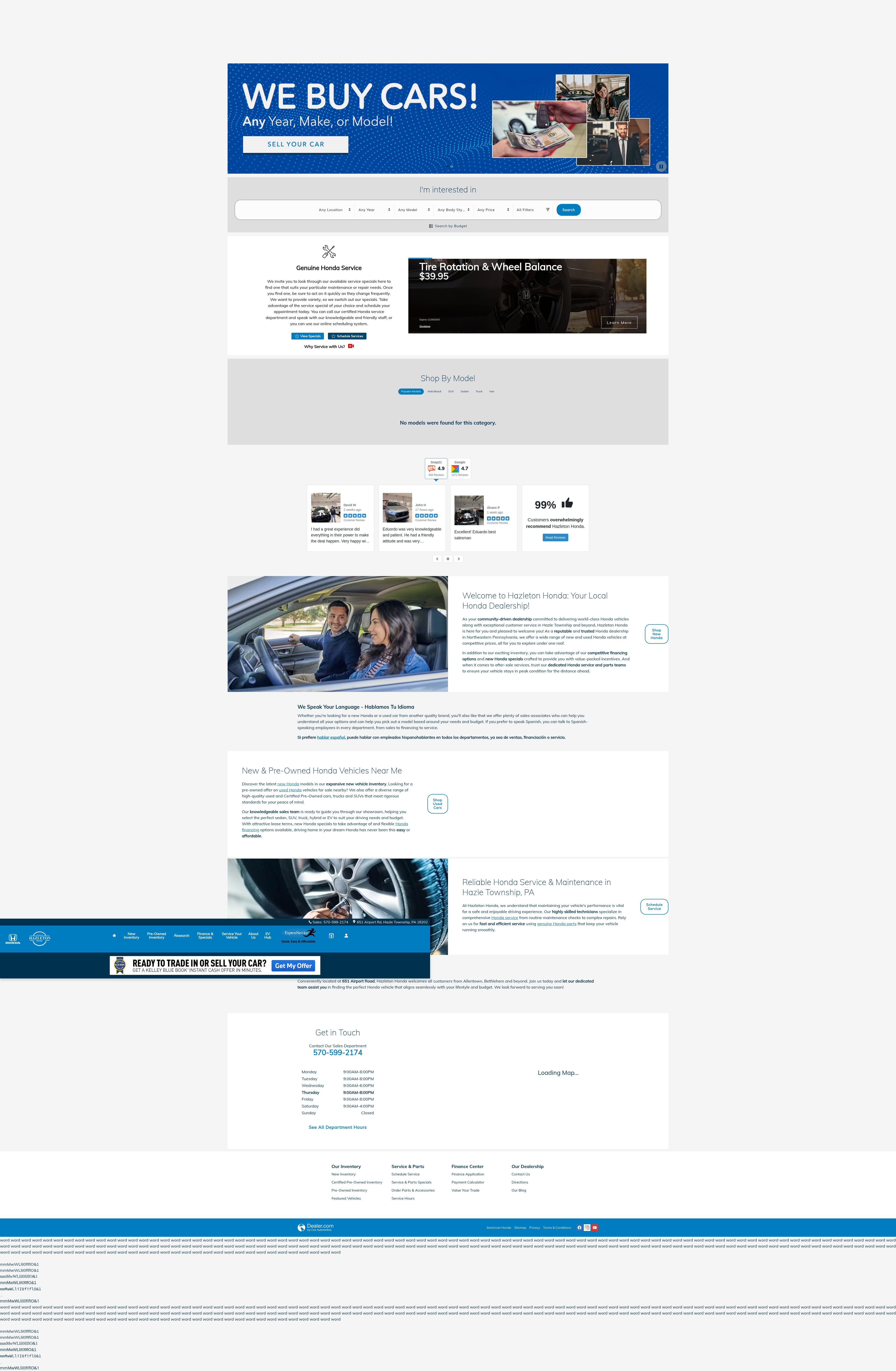 Screenshot of www.hazletonhonda.com