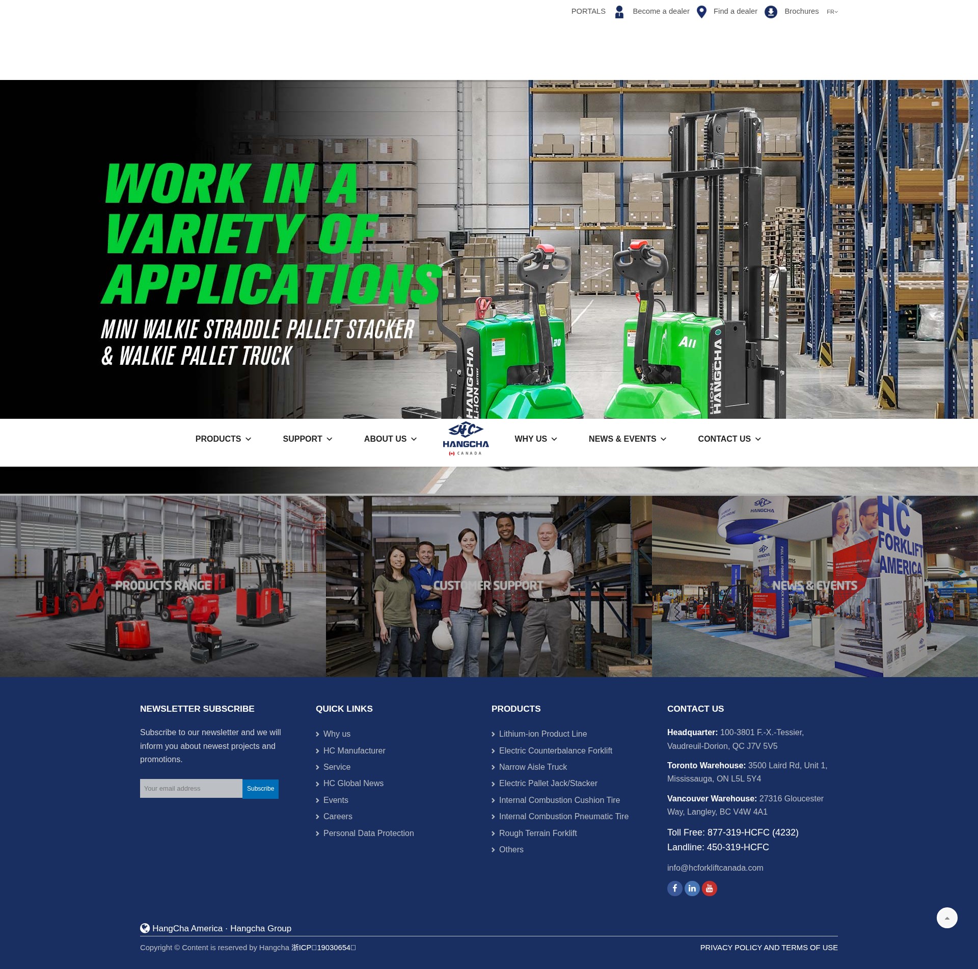Screenshot of www.hcforkliftcanada.com