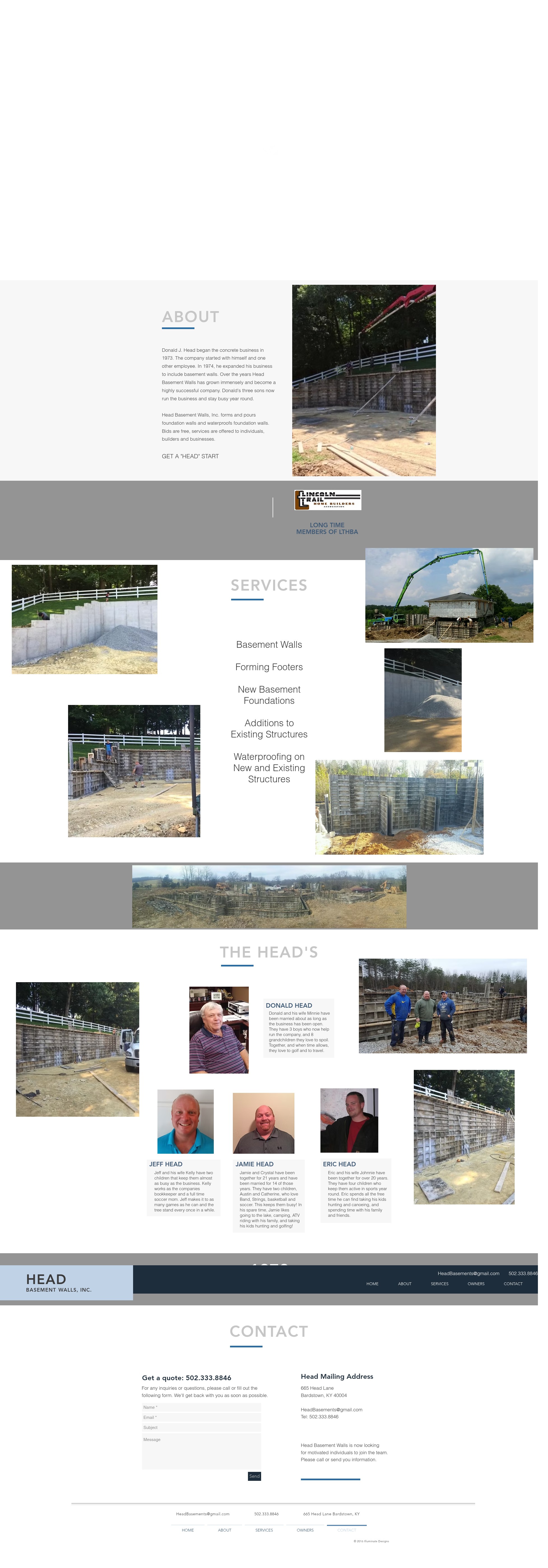 Screenshot of www.headbasementwalls.com