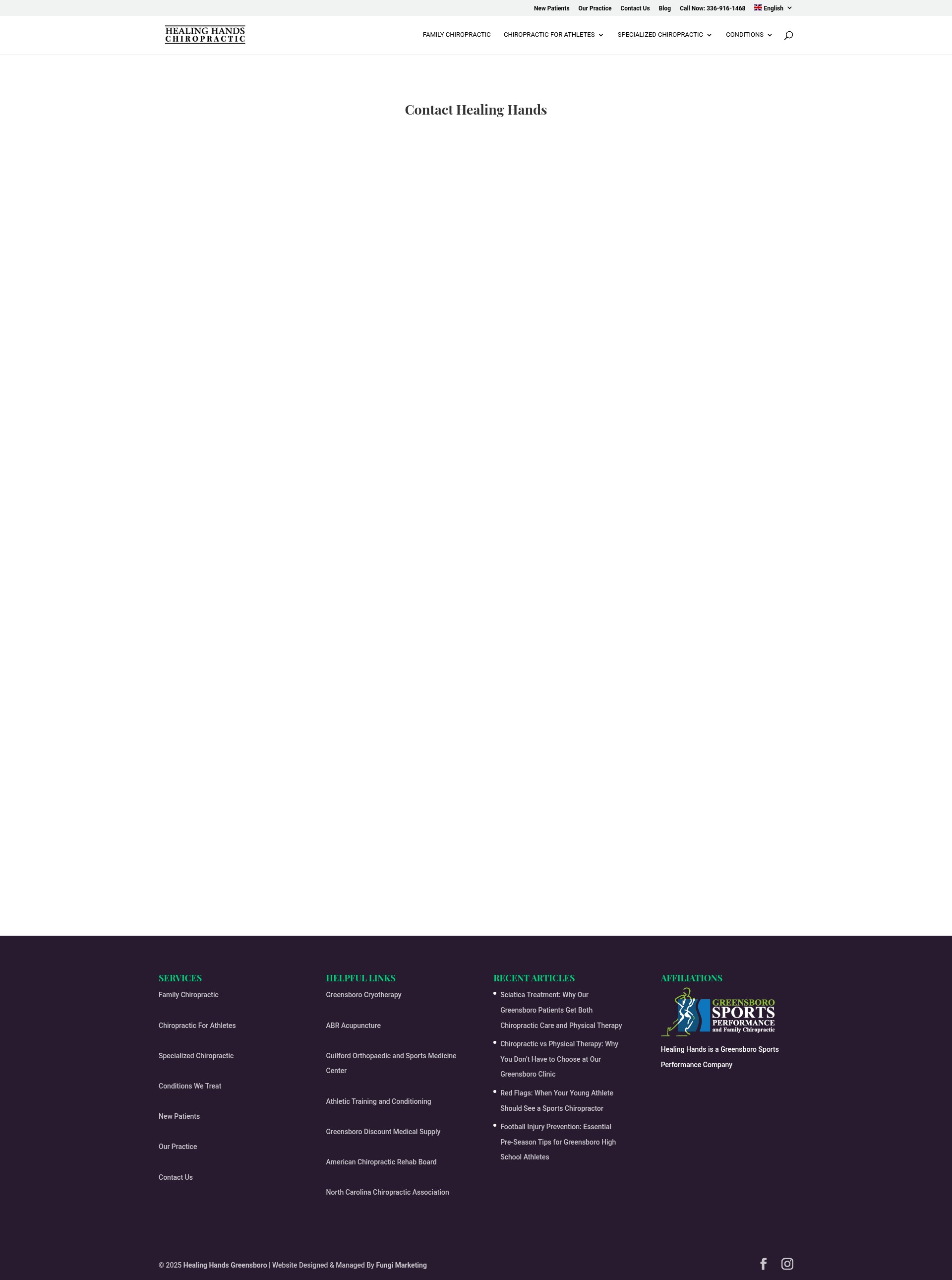 Screenshot of www.healinghandsgreensboro.com