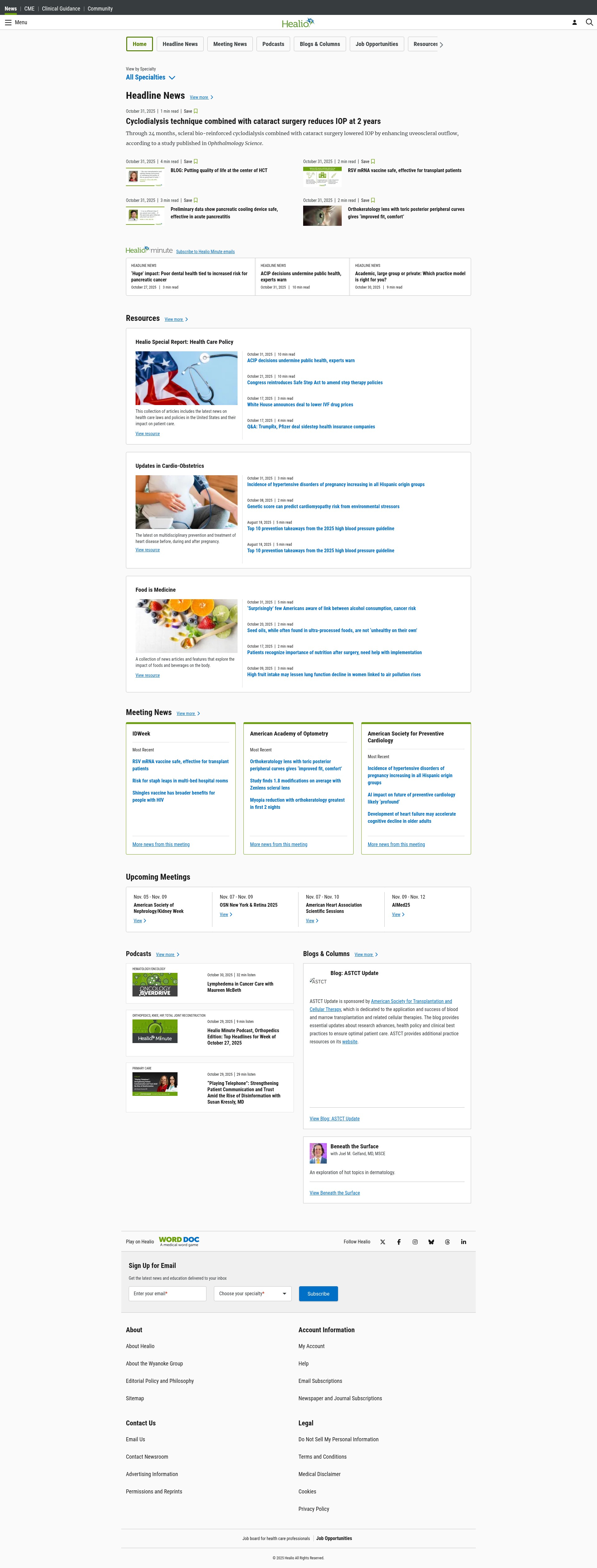 Screenshot of www.healio.com