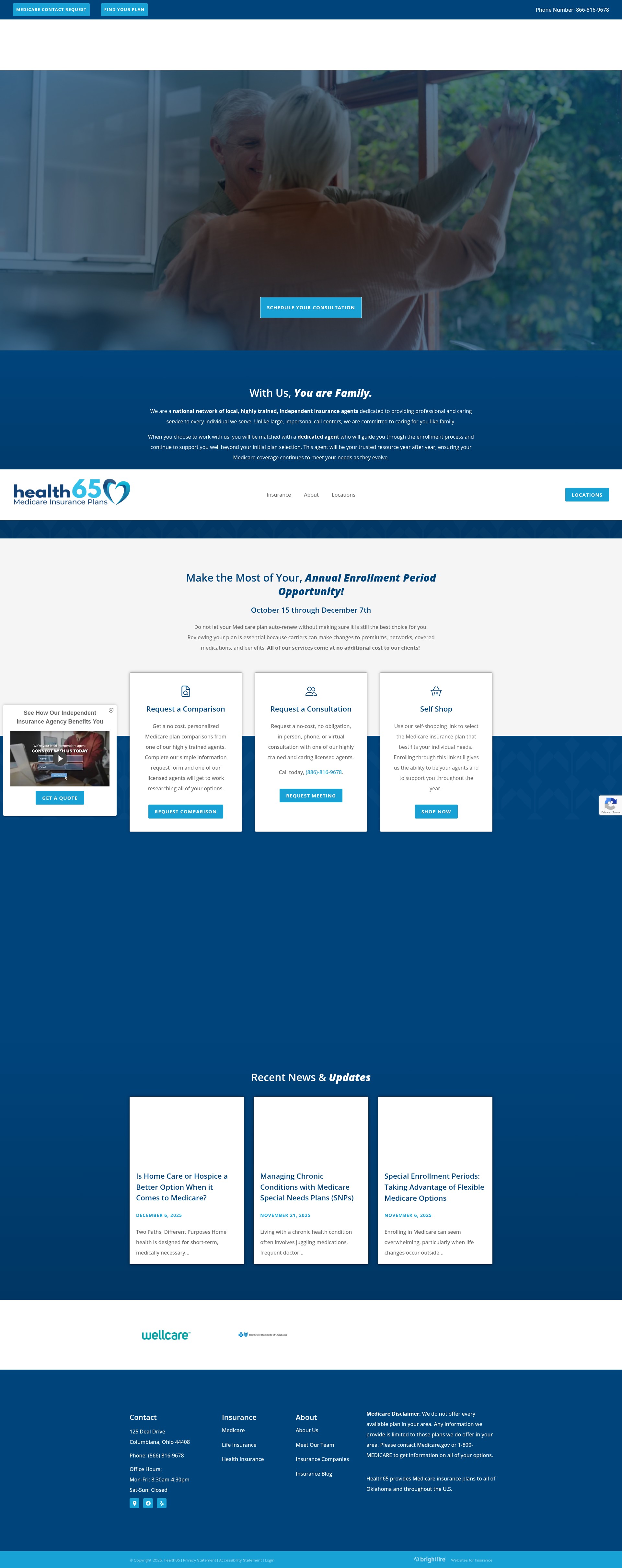 Screenshot of www.health65.com