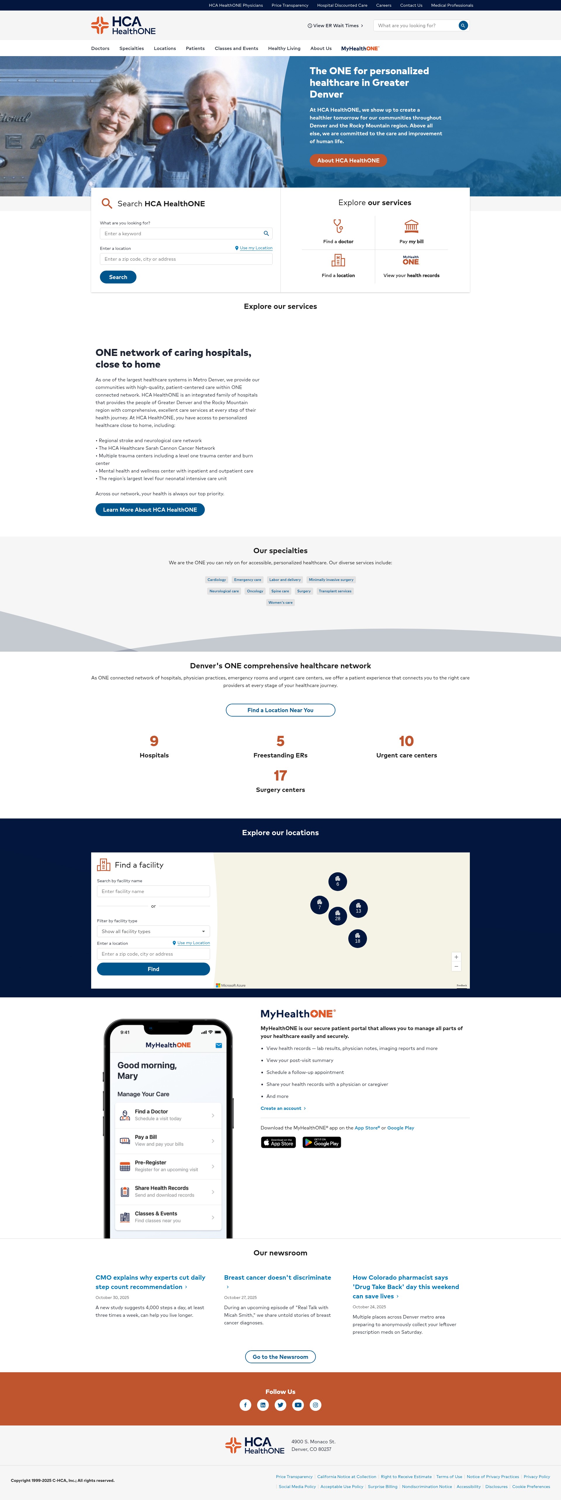 Screenshot of www.healthonecares.com