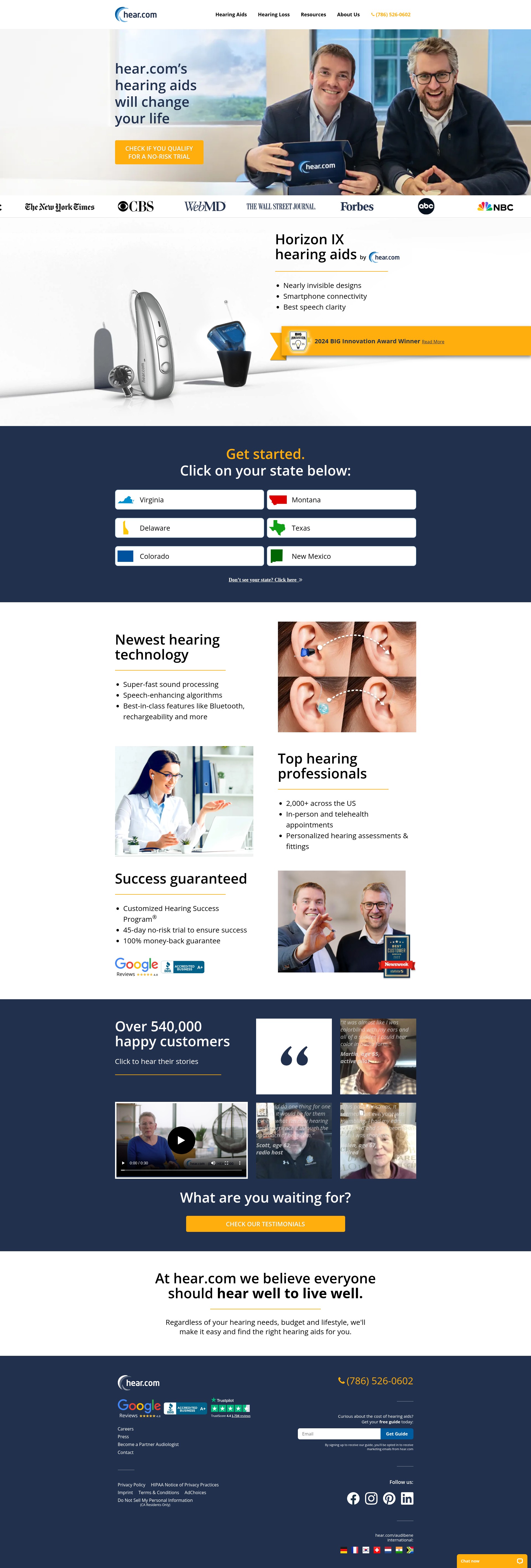 Screenshot of www.hear.com