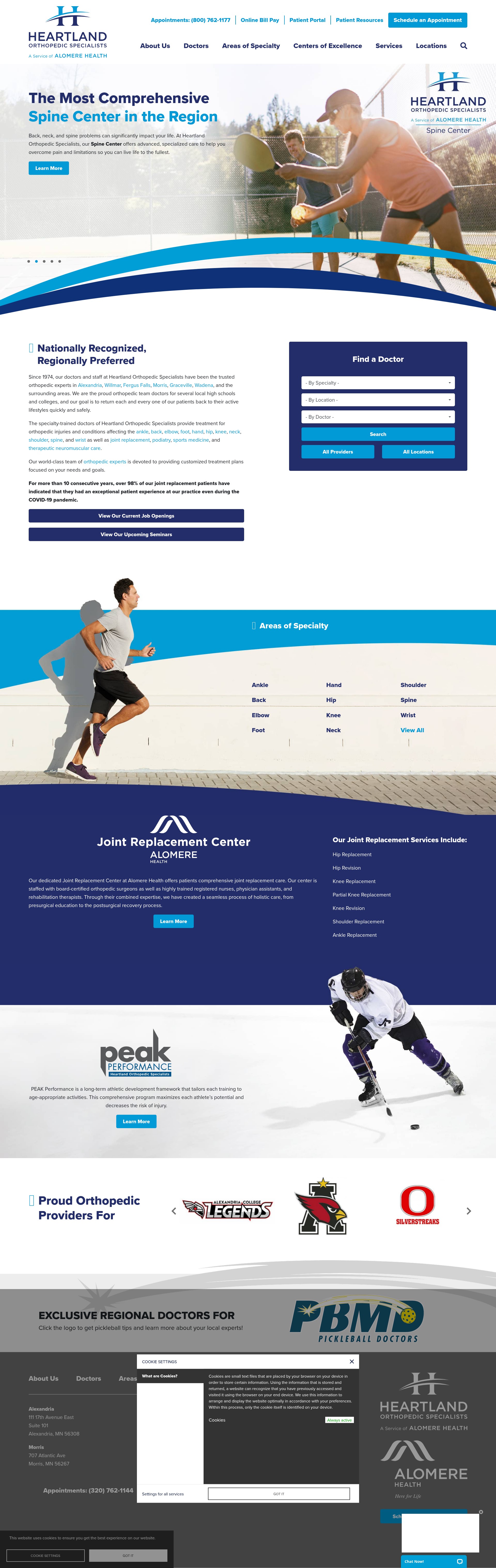 Screenshot of www.heartlandorthopedics.com