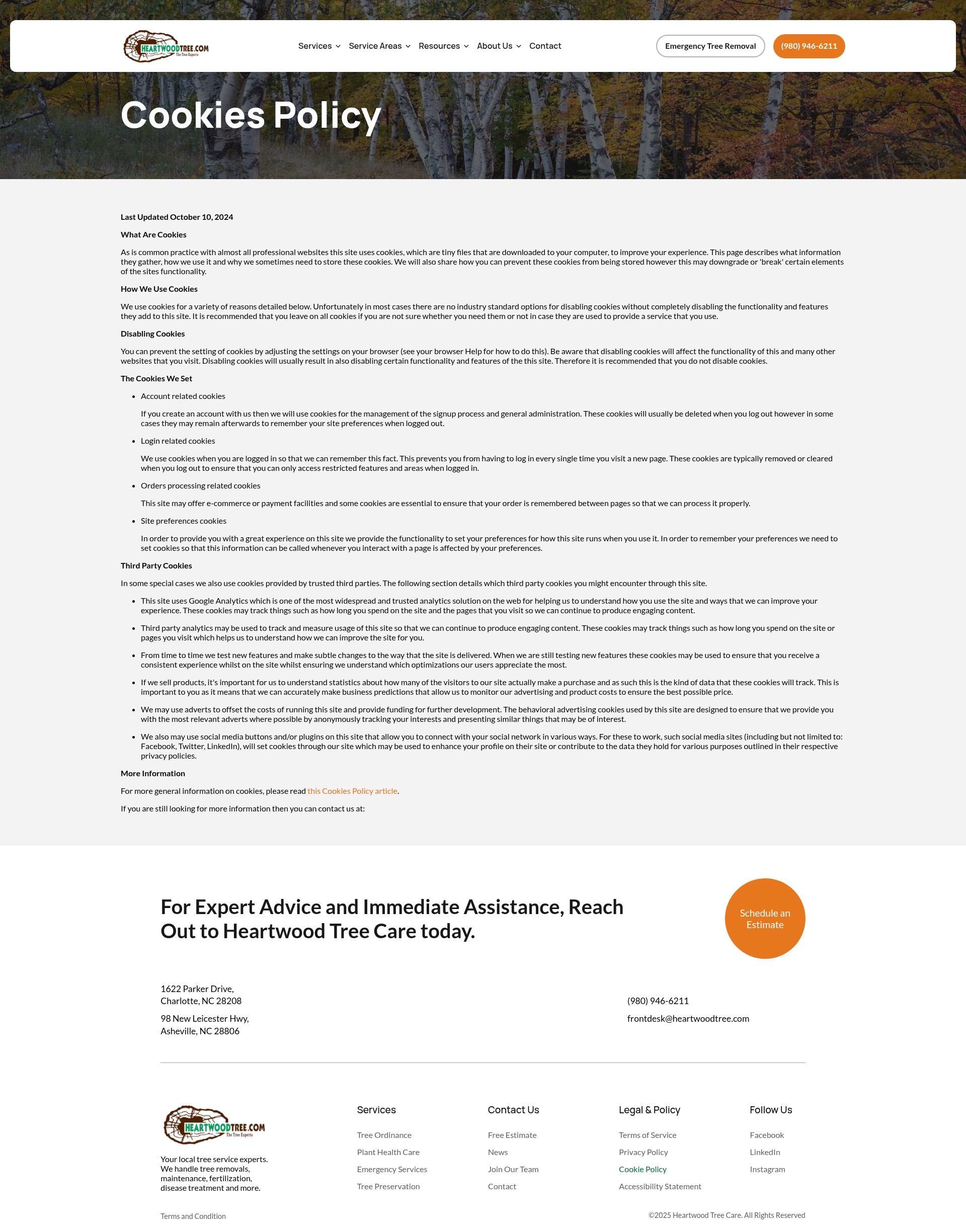 Screenshot of www.heartwoodtree.com