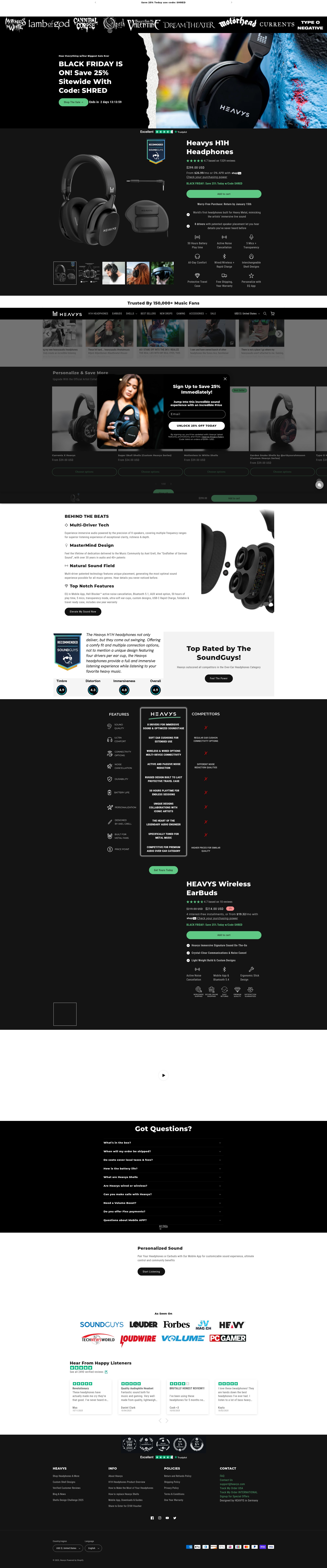Screenshot of www.heavys.com