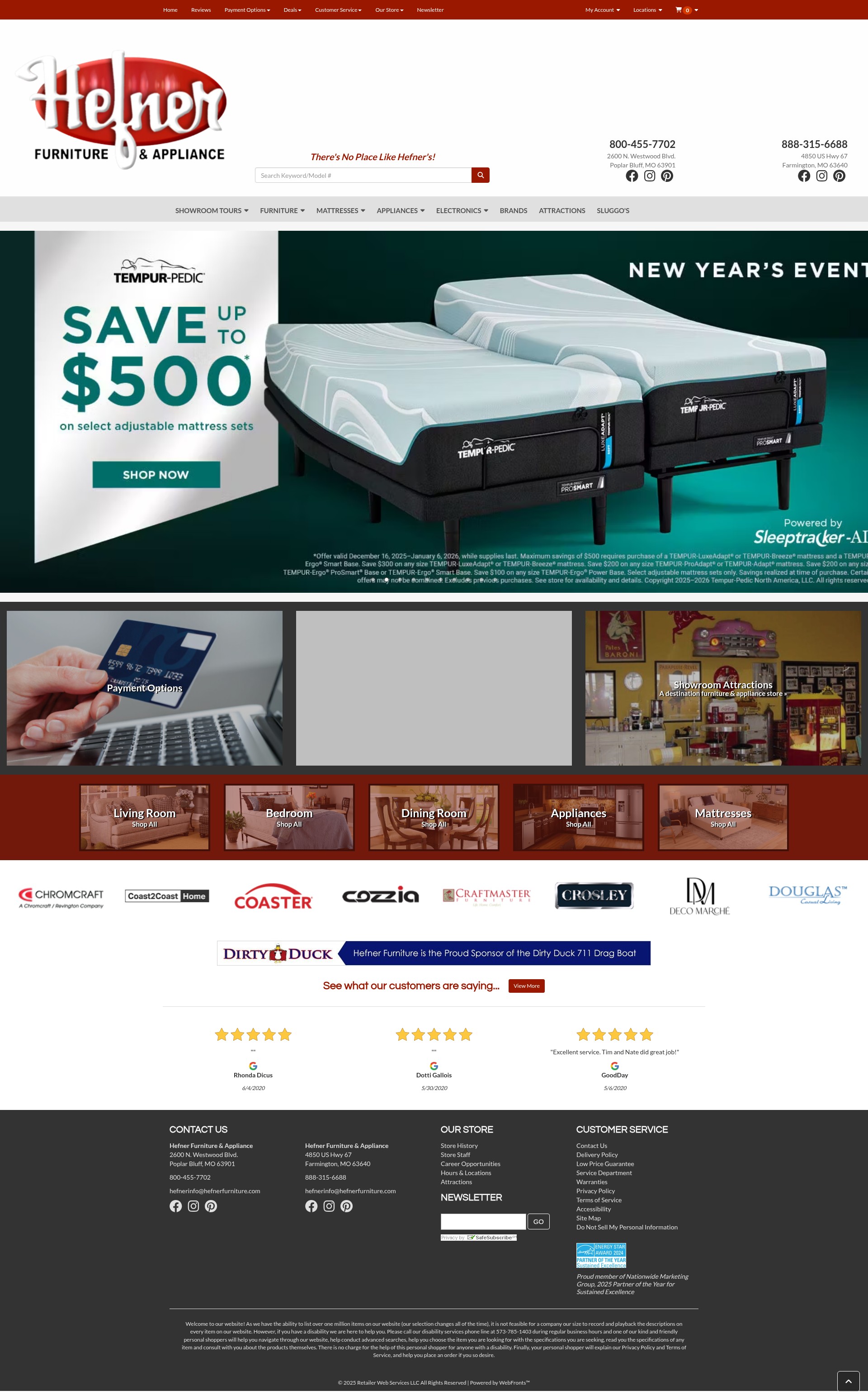 Screenshot of www.hefnerfurniture.com
