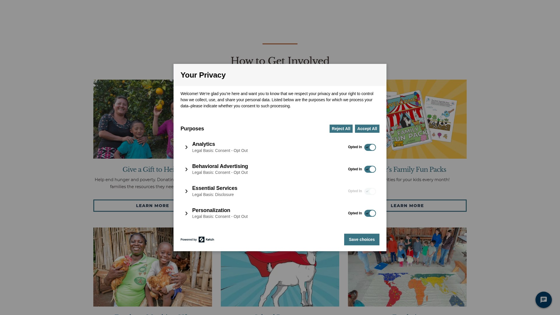 Screenshot of www.heifer.org