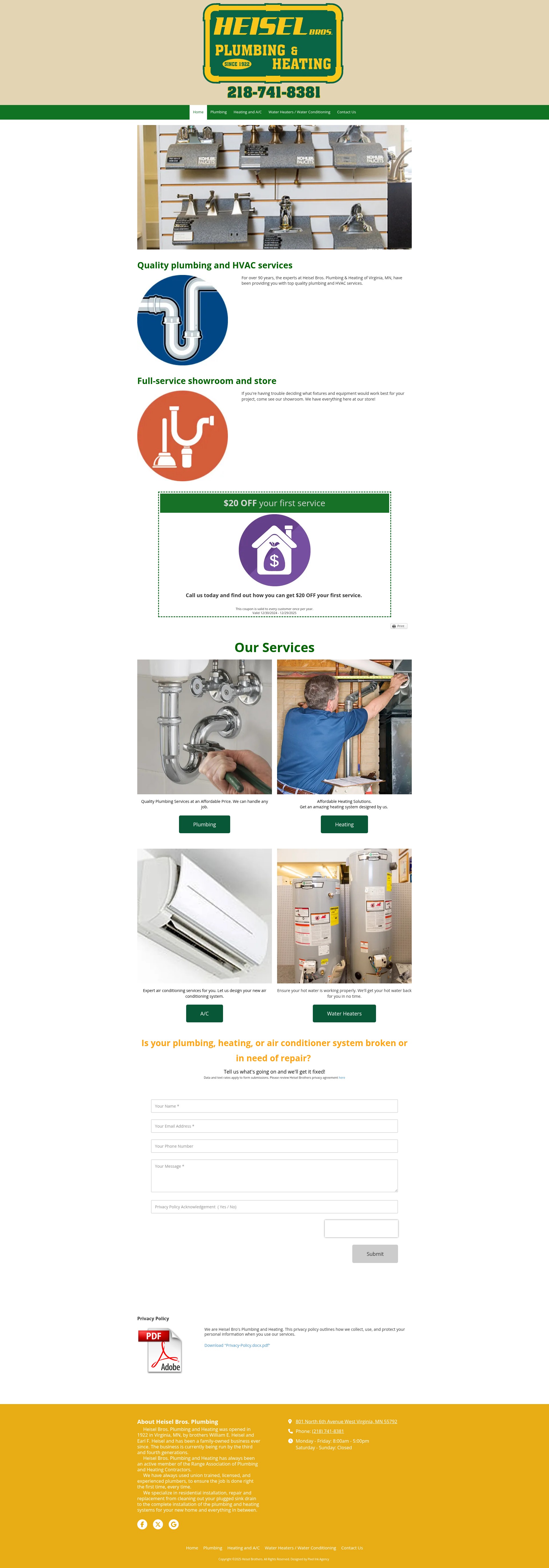 Screenshot of www.heiselbros.com
