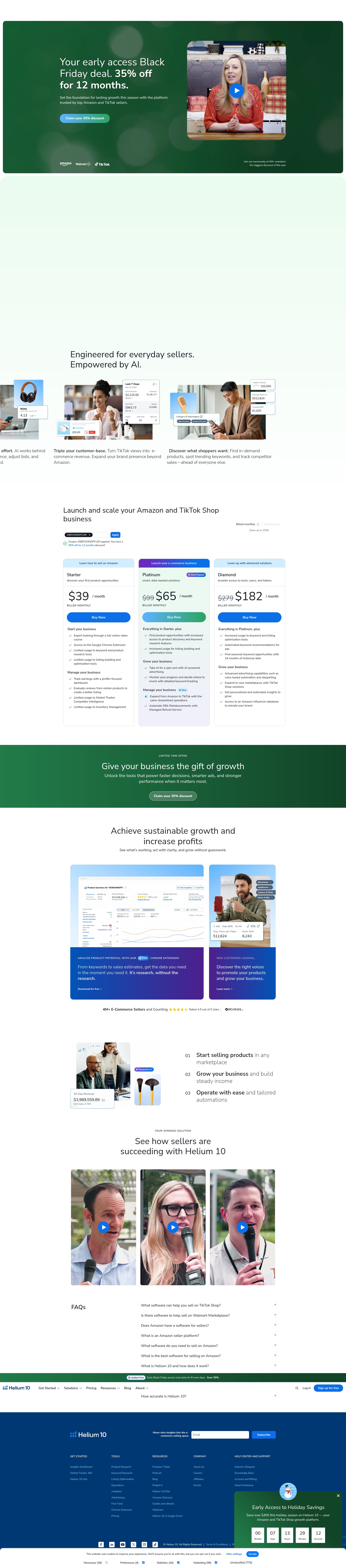 Screenshot of www.helium10.com