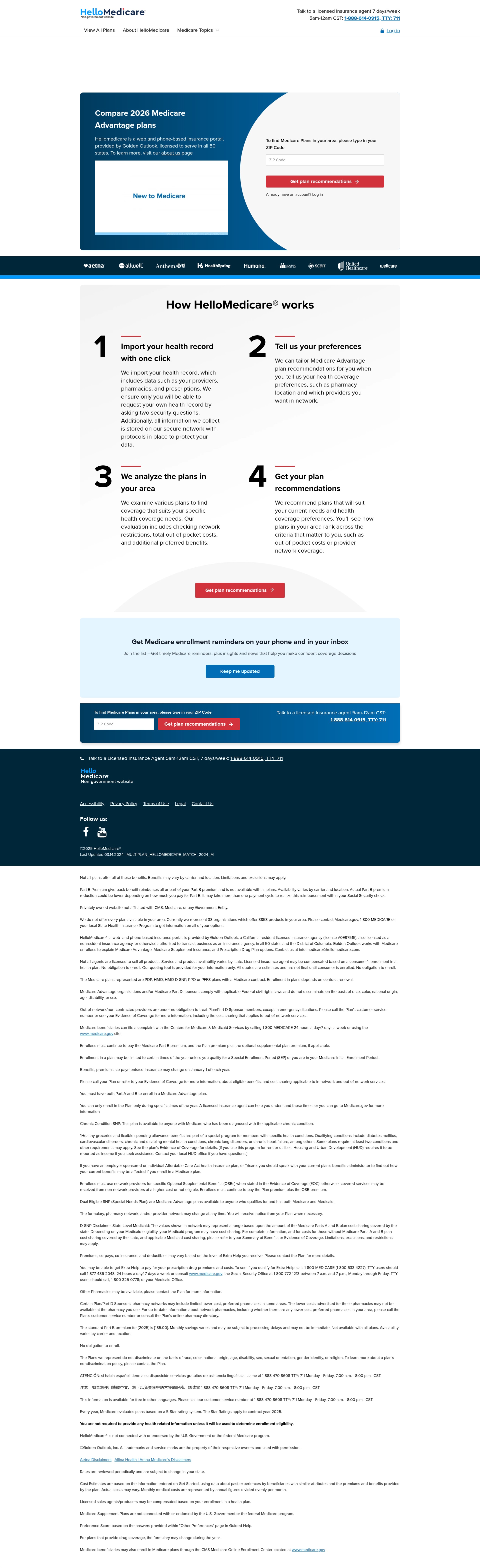 Screenshot of www.hellomedicare.com
