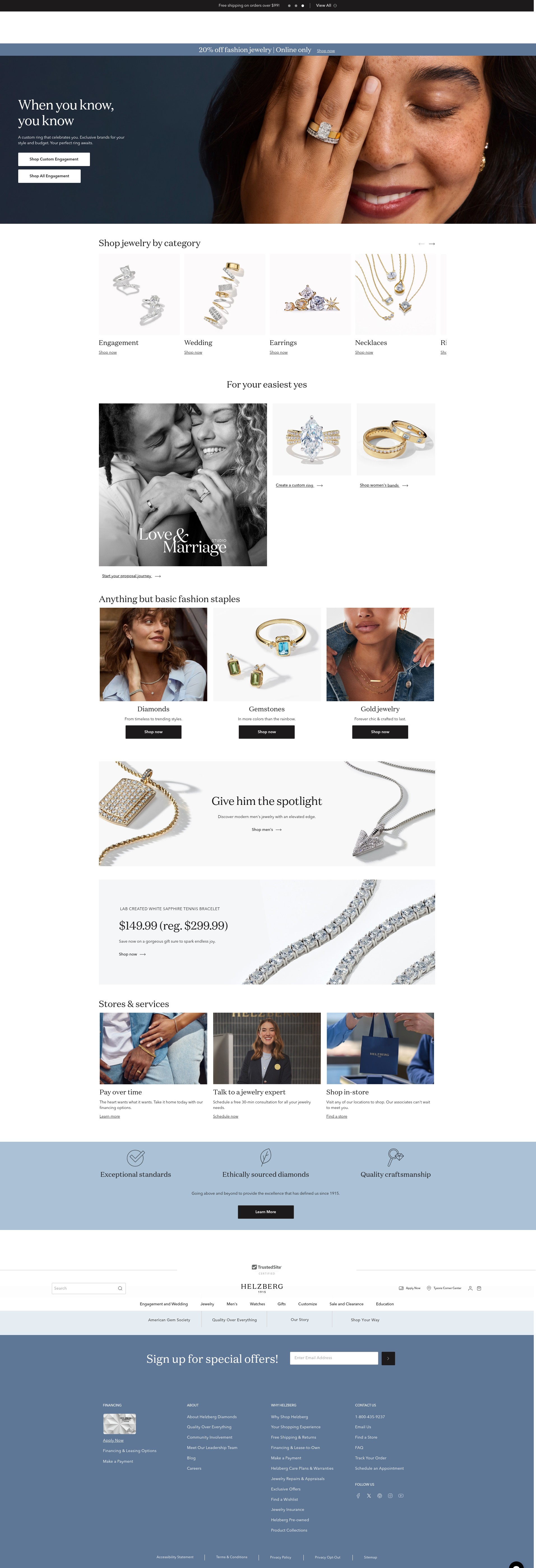 Screenshot of www.helzberg.com