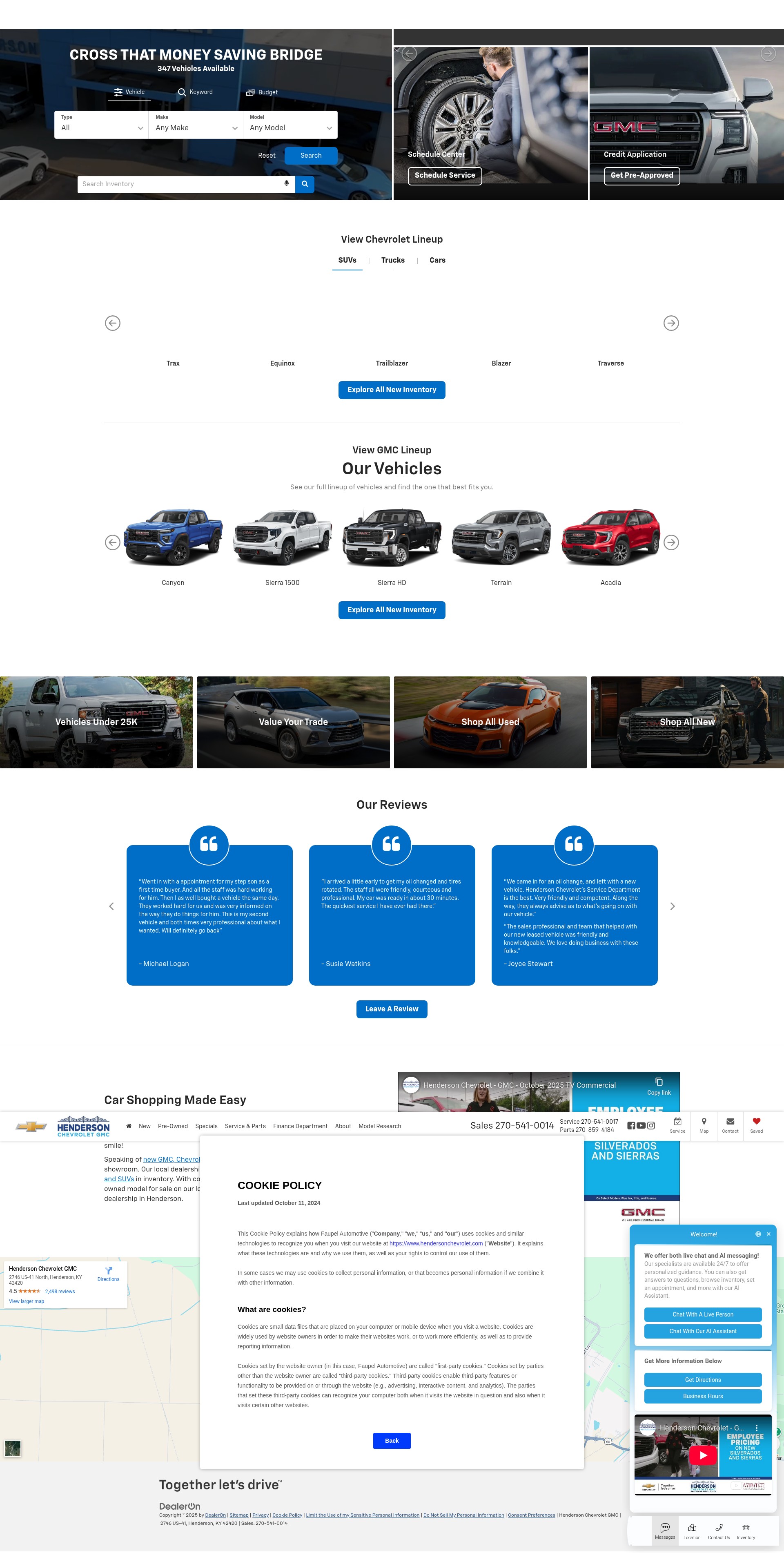 Screenshot of www.hendersonchevrolet.com