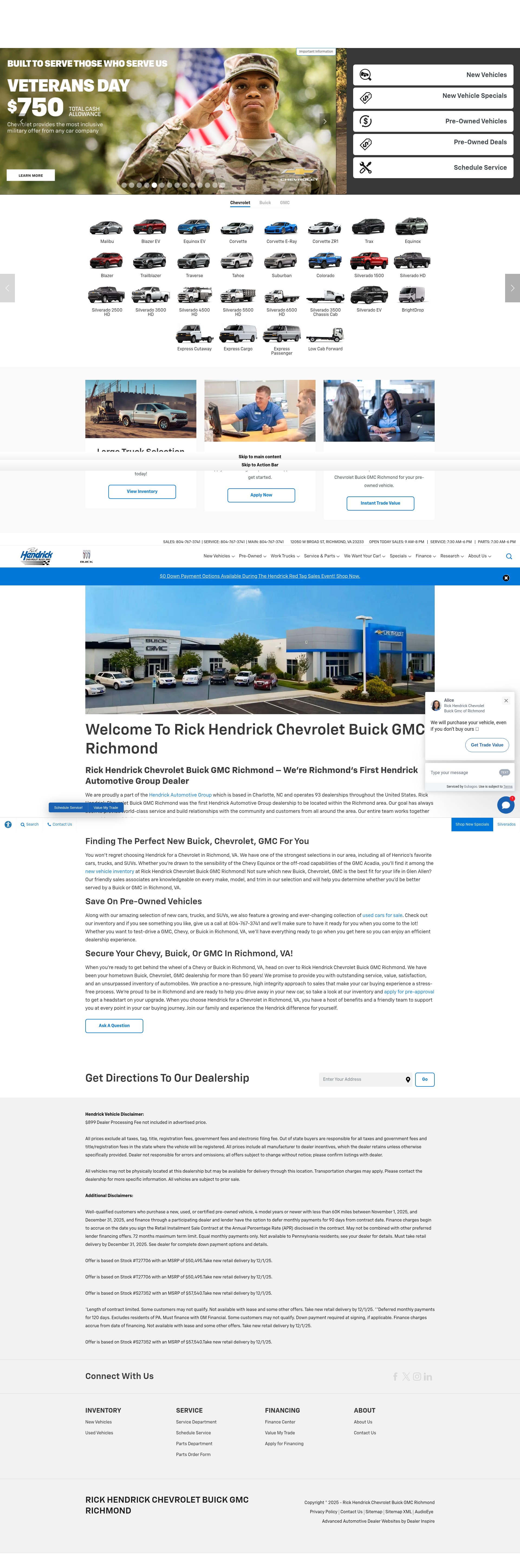 Screenshot of www.hendrickchevybuickgmcrichmond.com