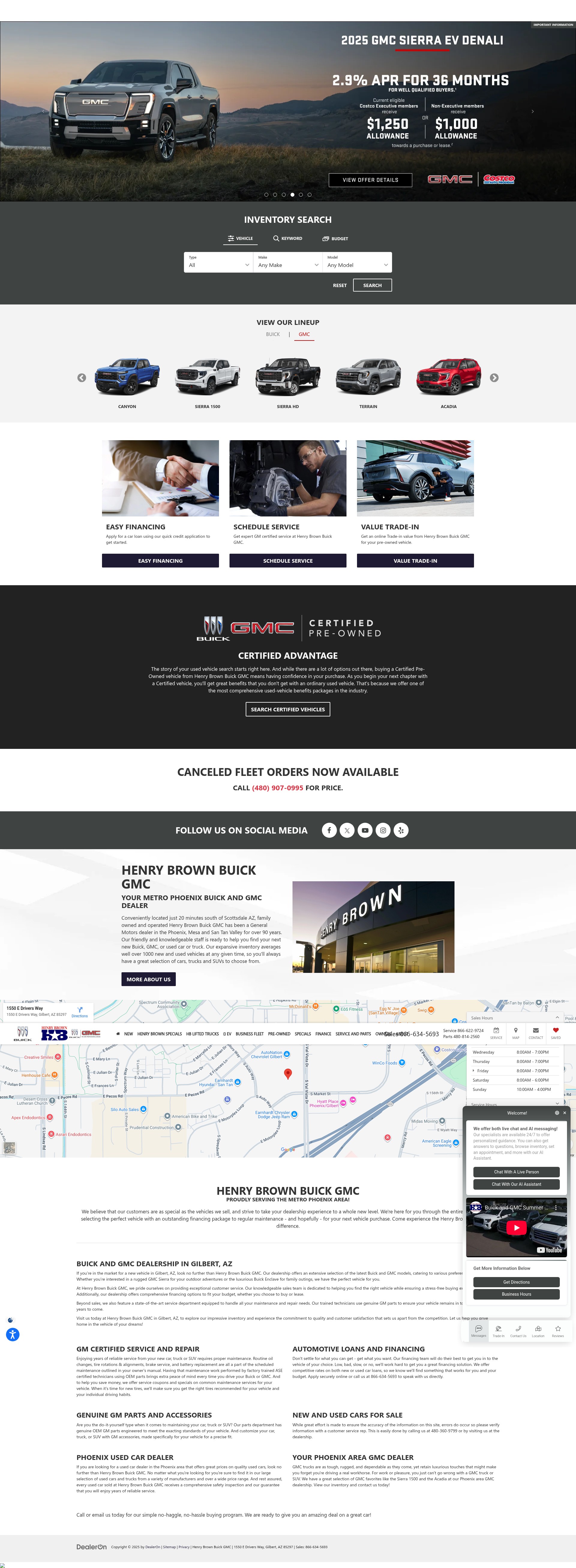Screenshot of www.henrybrowngmc.com